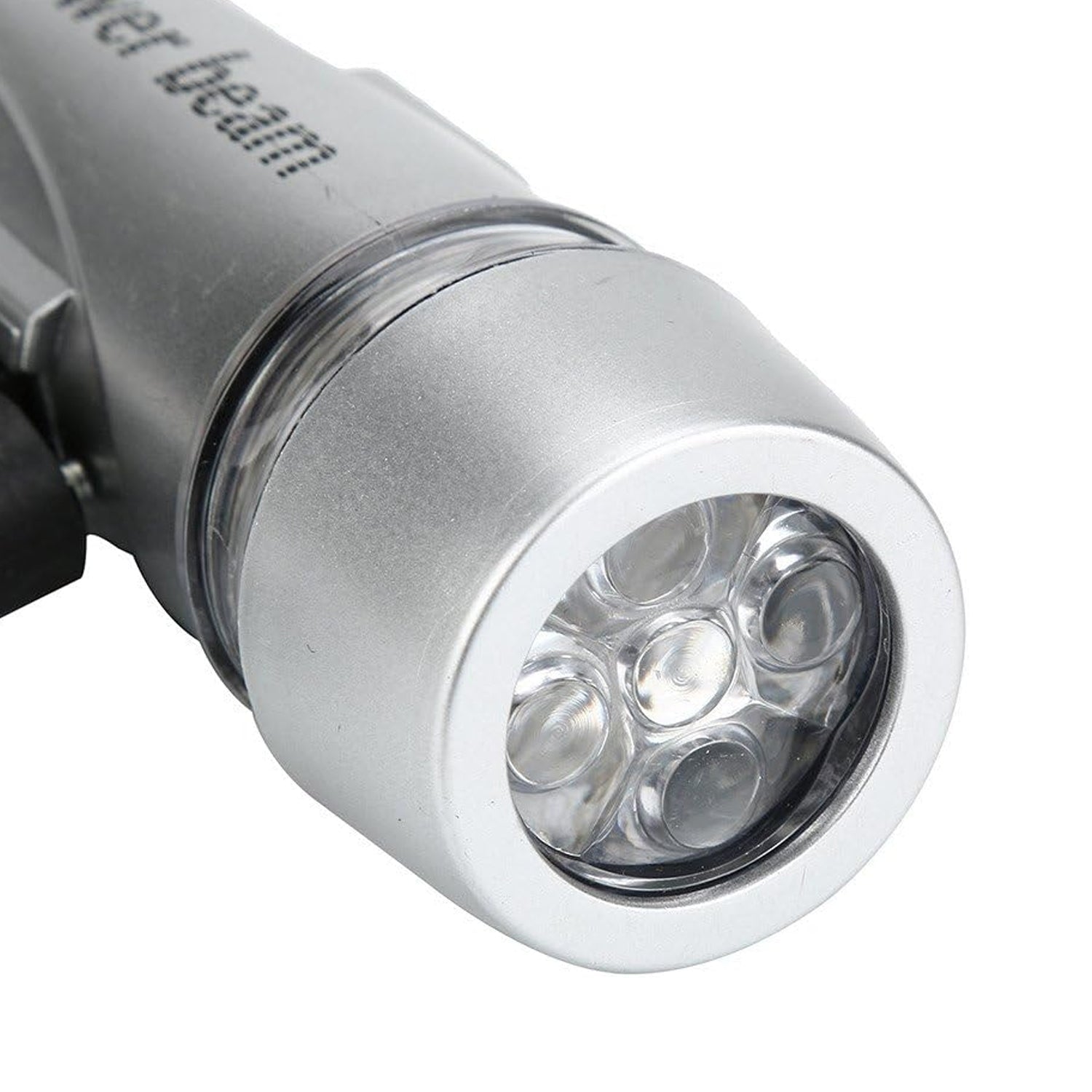 Bicycle headlight emitting a wide glow, lighting up the road for safe cycling.