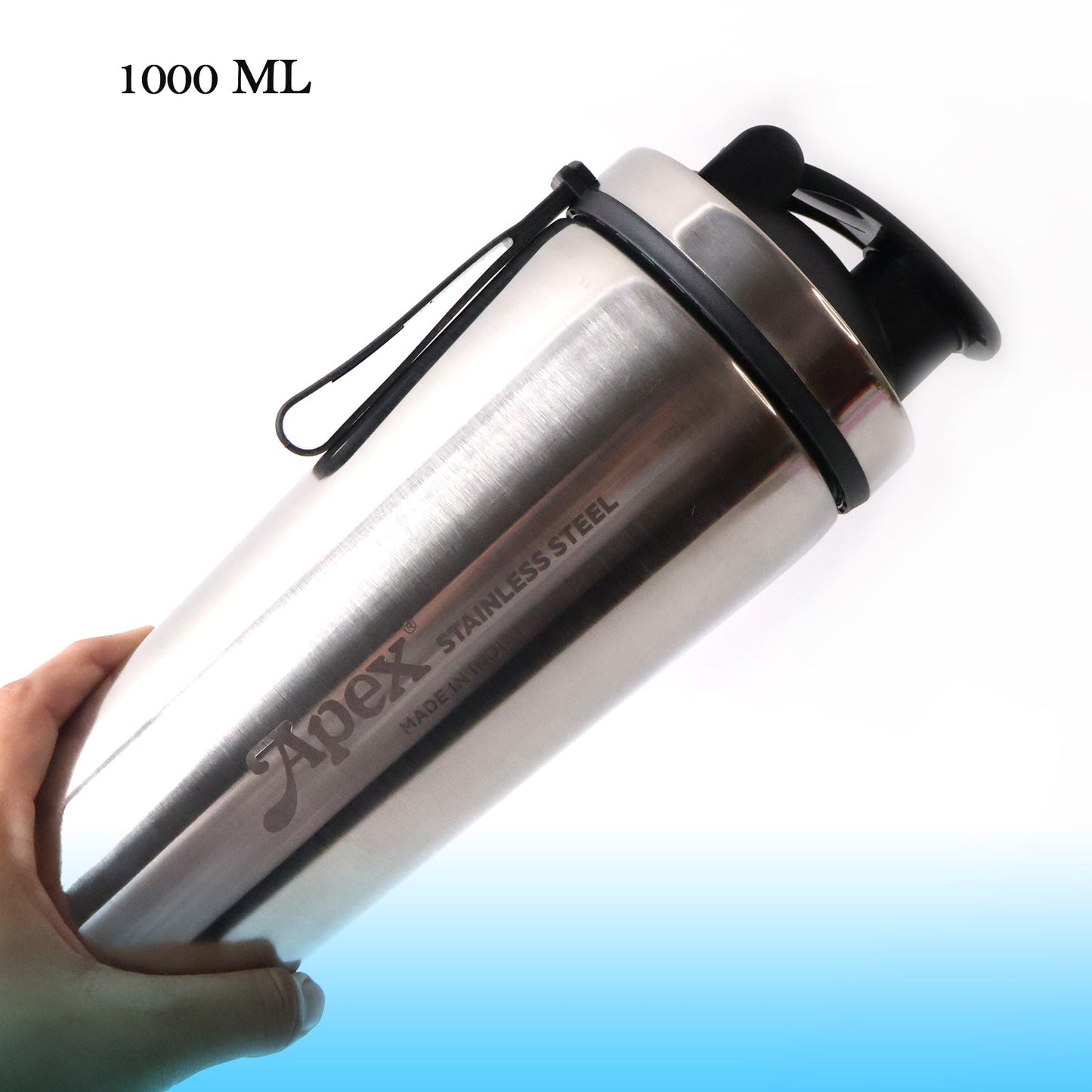 Protein shaker bottle with leak-proof flip lid for workouts