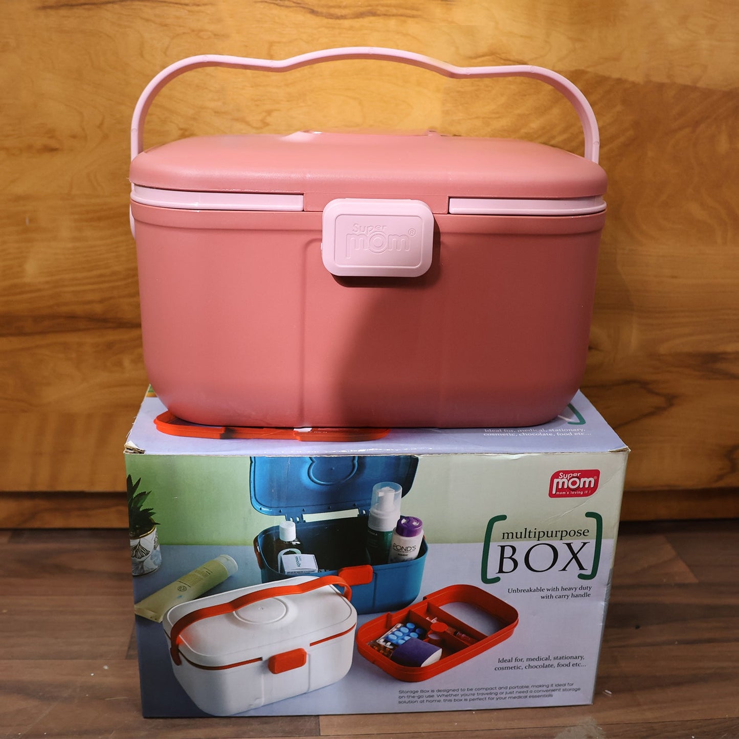 Strong and lightweight multipurpose organizer box with secure front lock