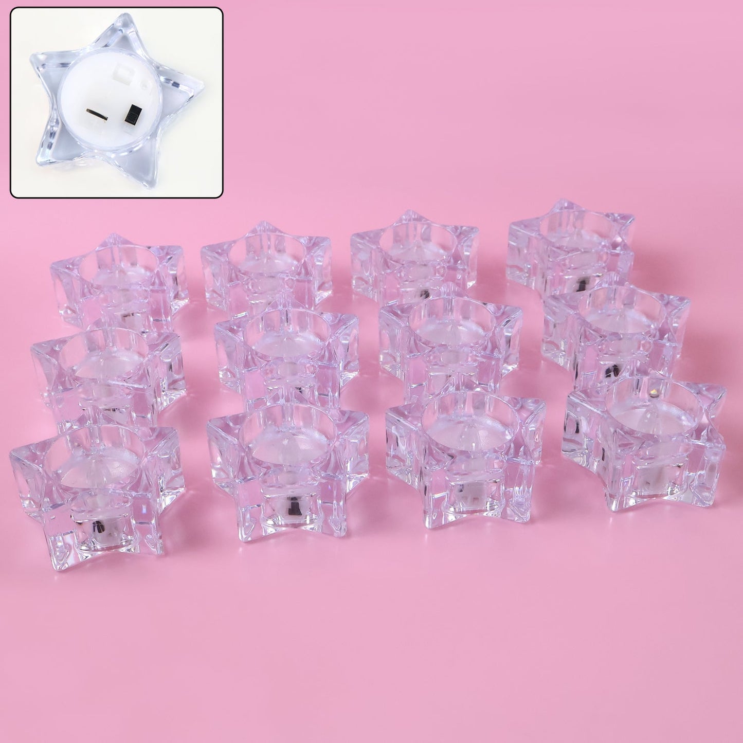 Battery operated LED crystal decorative candles flameless and safe