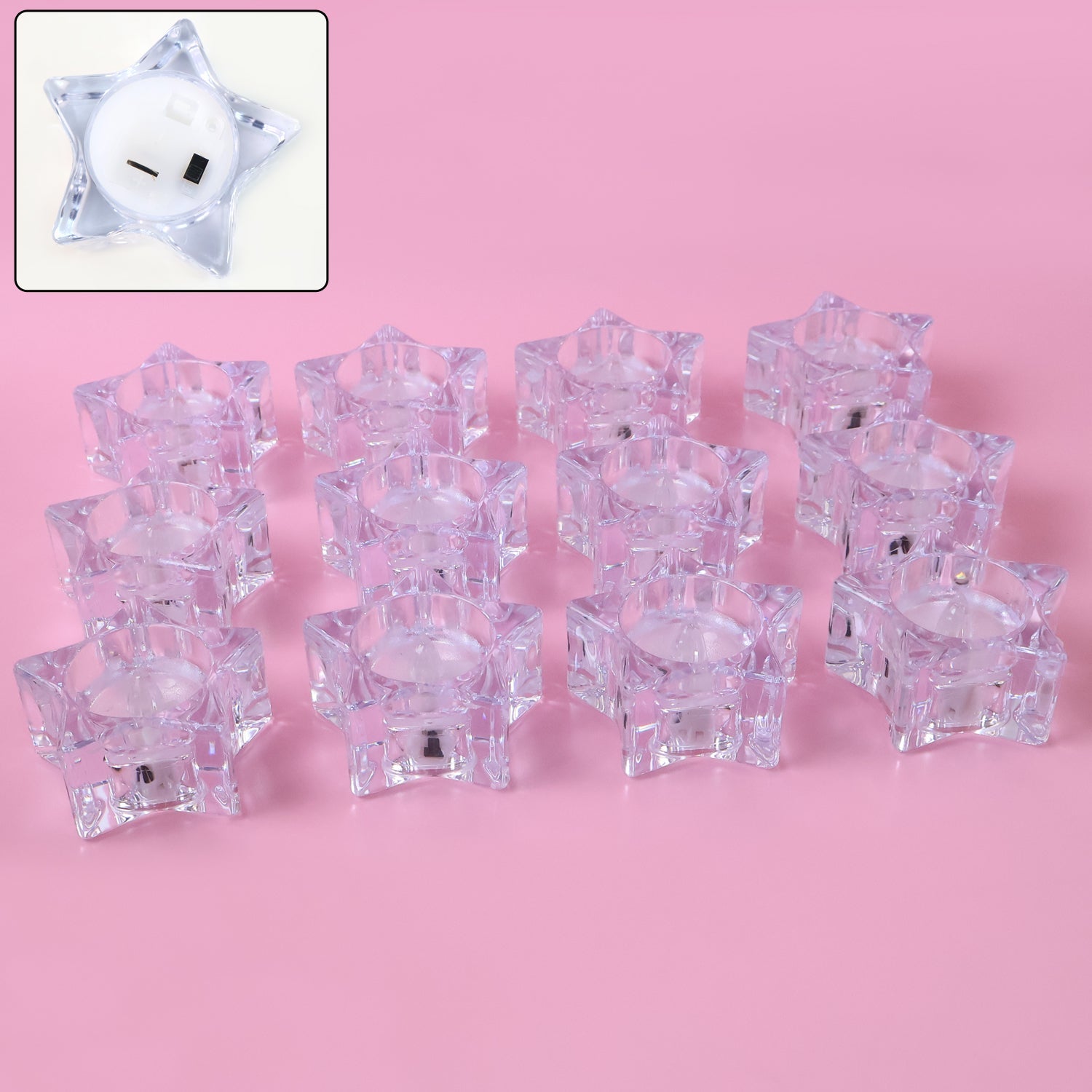 Battery operated LED crystal decorative candles flameless and safe