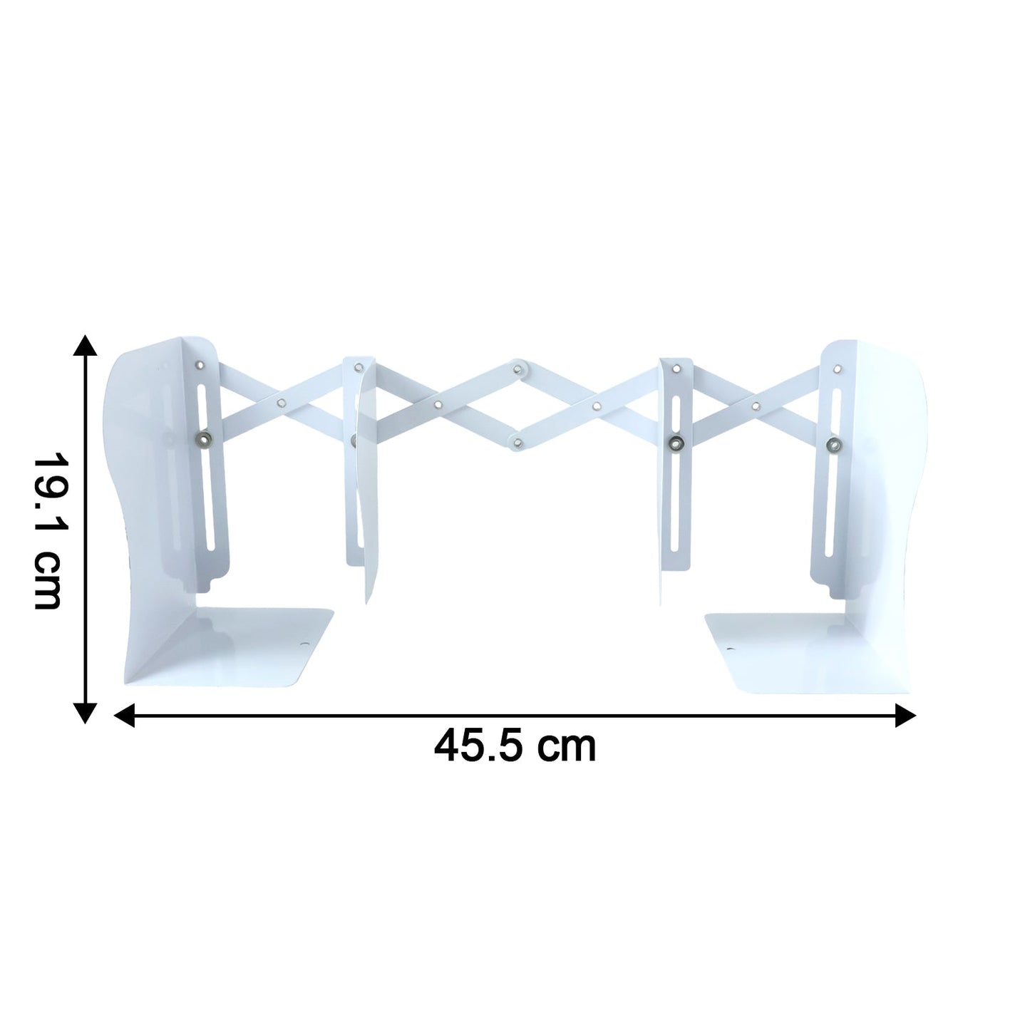 Iron desk book organizer with adjustable telescopic accordion feature