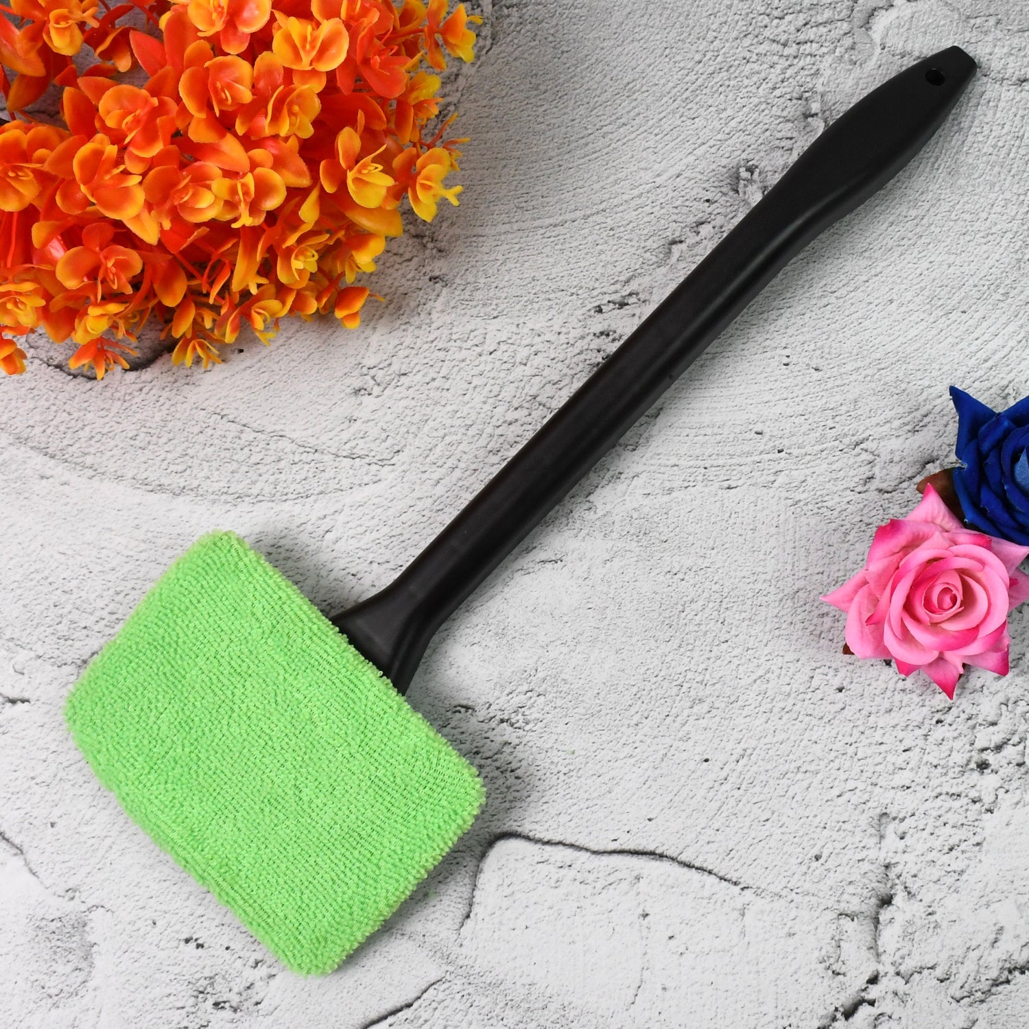 Windshield cleaner wiper ready for use on car glass