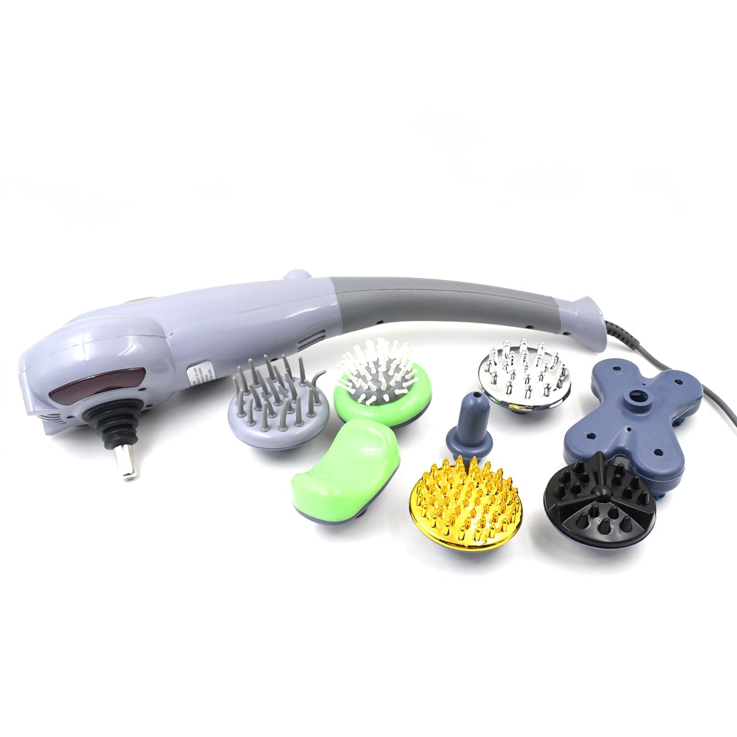 Velvet Wellness 8-in-1 electric full body massager with various interchangeable heads displayed.