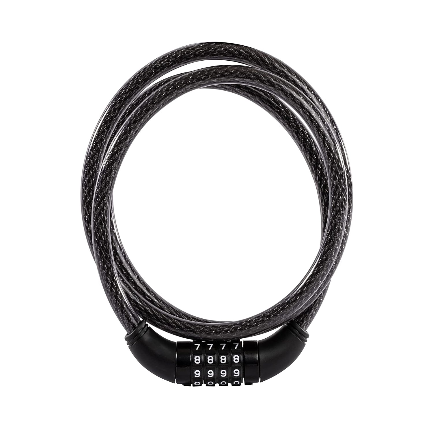 Safora multi-purpose bicycle cable lock with 4-dial combination.