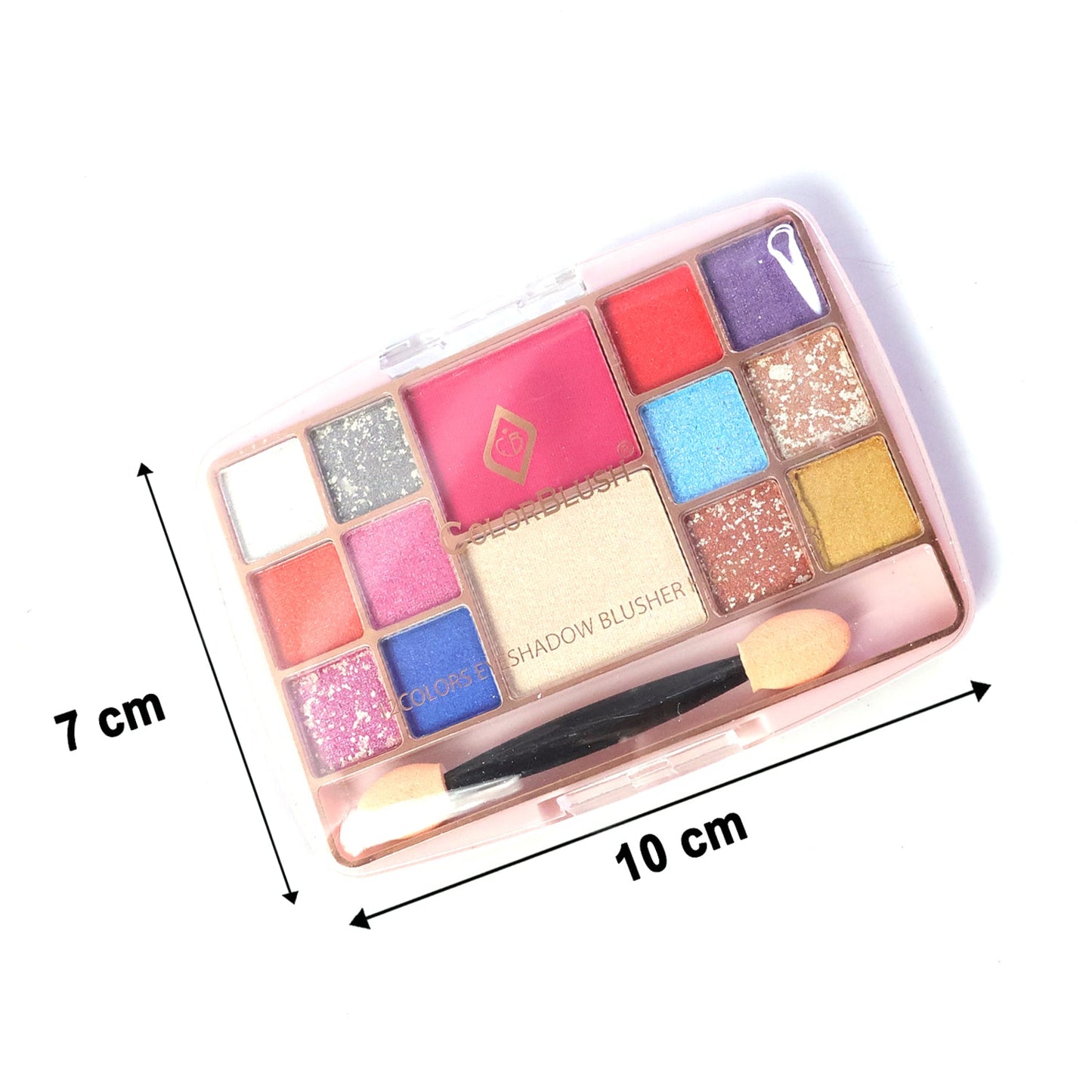 Compact powder included in multi-color eyeshadow and makeup palette kit