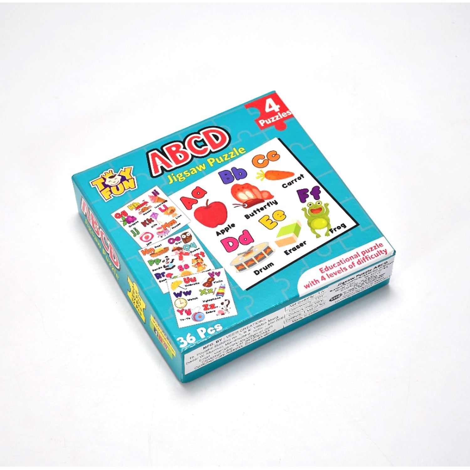 Packaged set of ABC learning puzzles, ready for gifting to kids.