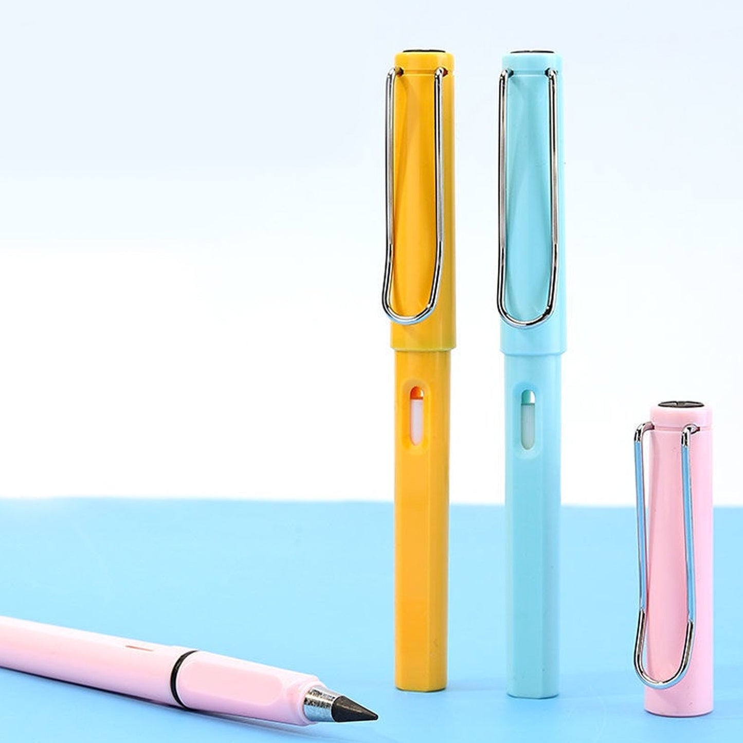 Detail of metal nib of everlasting magic pencil inkless pen