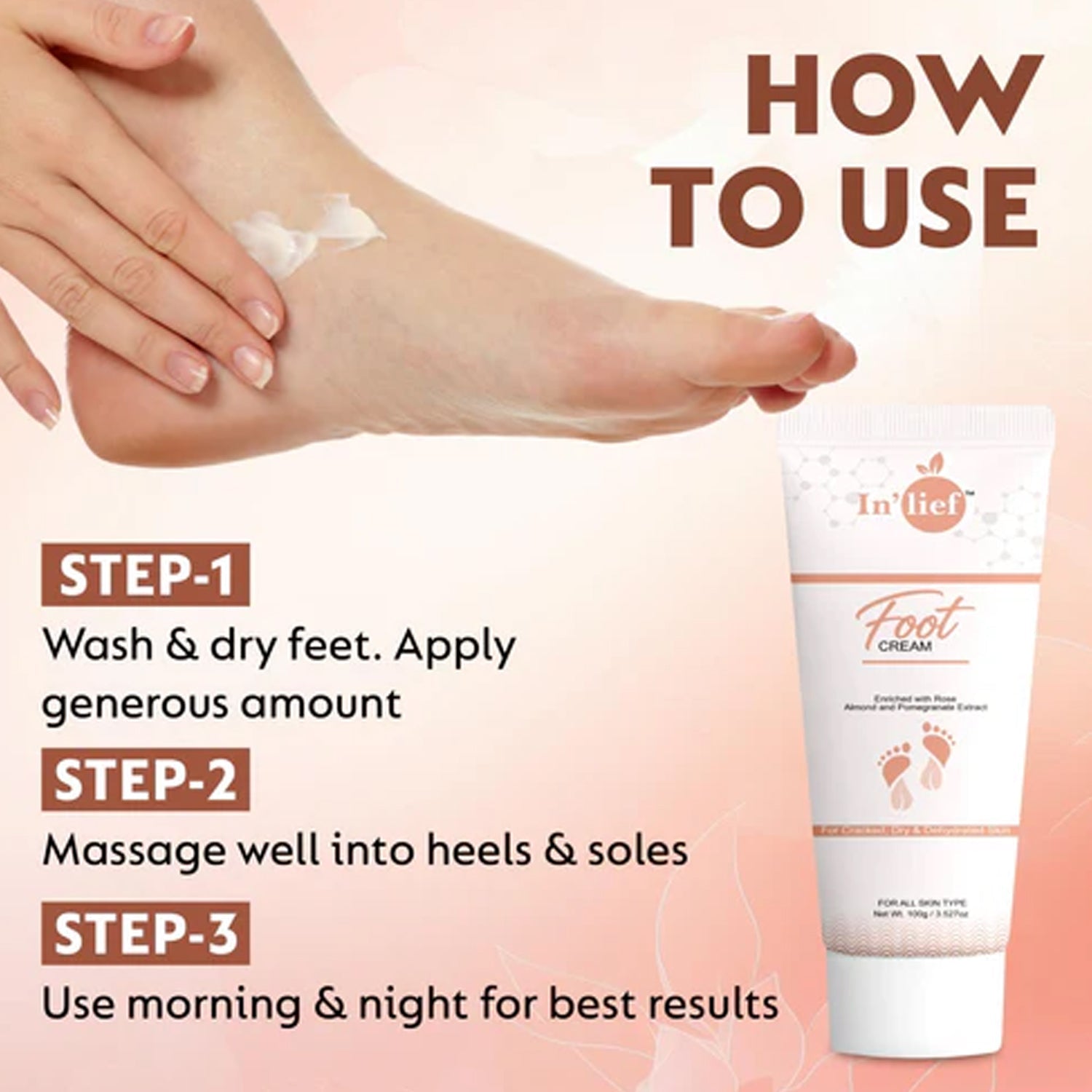 Intensive foot cream used for heel repair