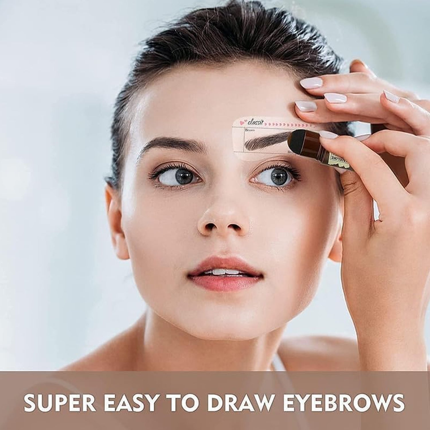 Compact travel-friendly contour stick for hairline and eyebrow definition