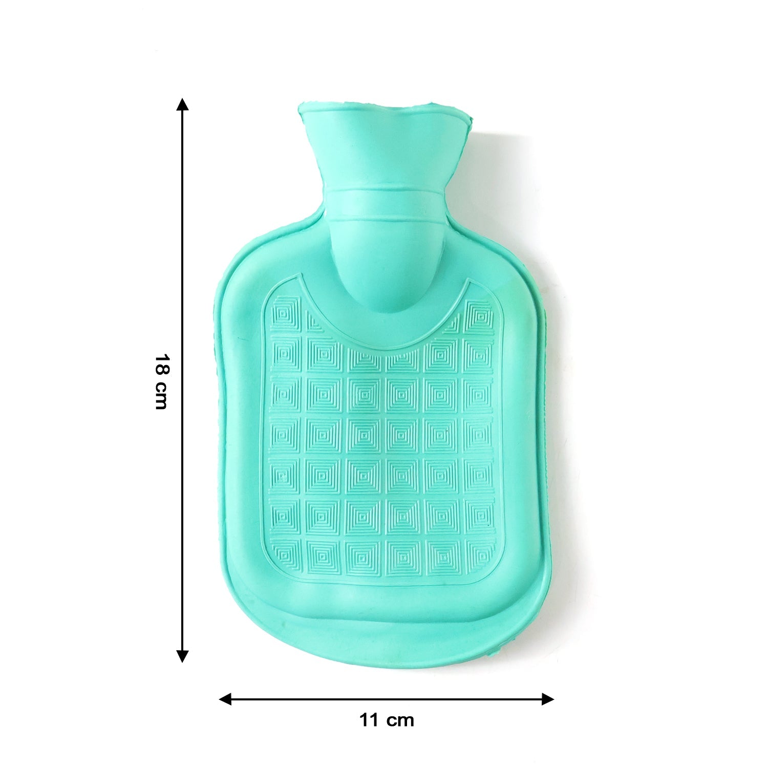 Compact 18x11 cm hot water heating bottle for muscle relaxation