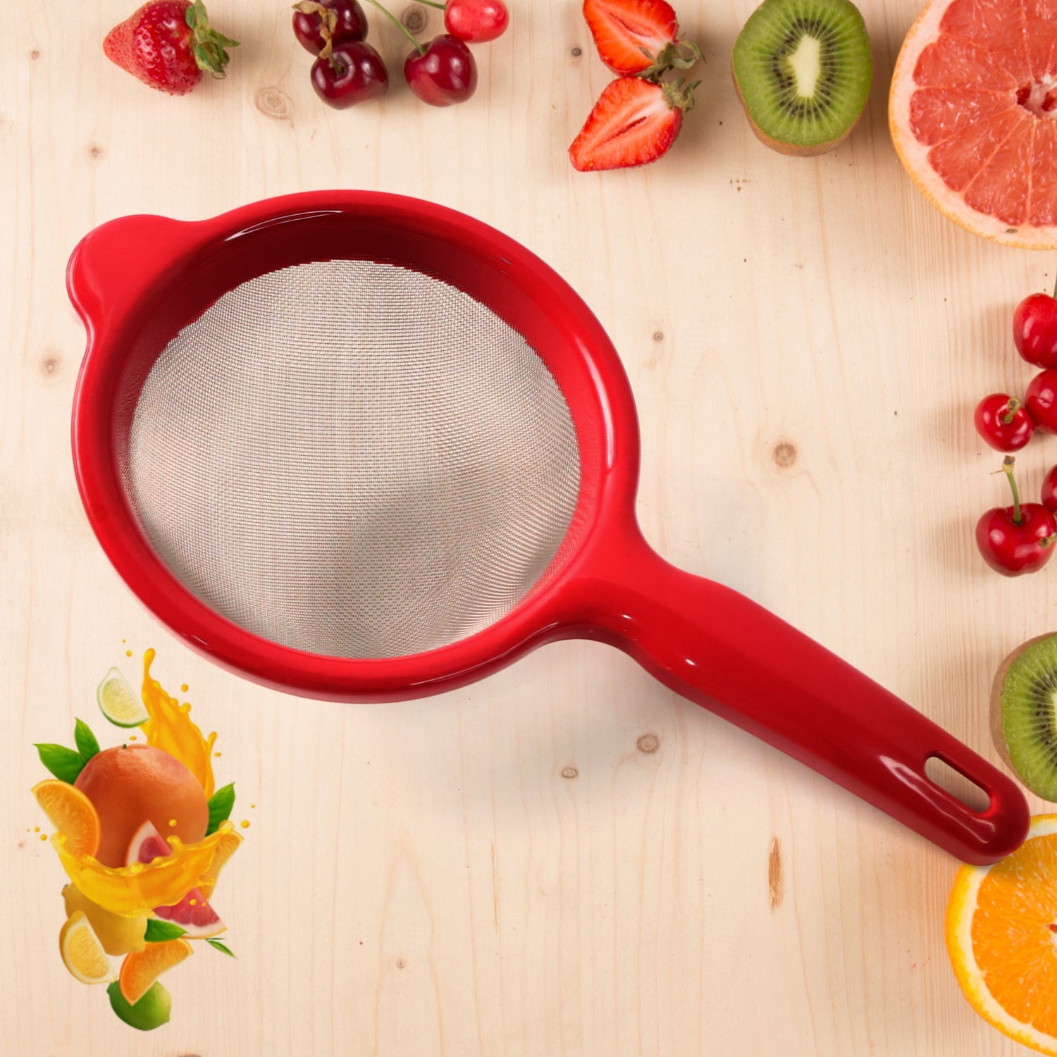 Plastic frame medium pulpy juice strainer with hanging hole