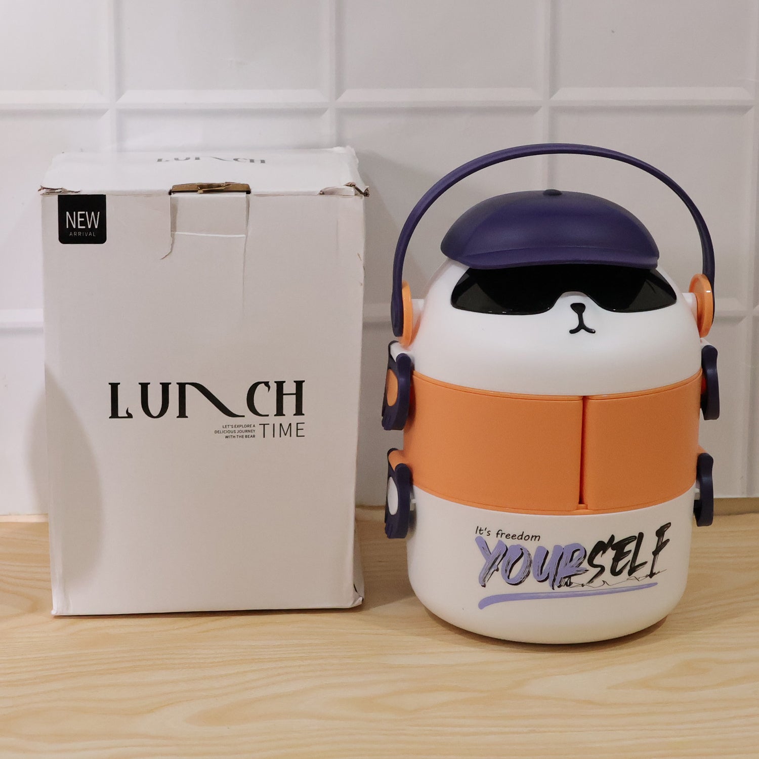 Colorful double layer cartoon lunch box
