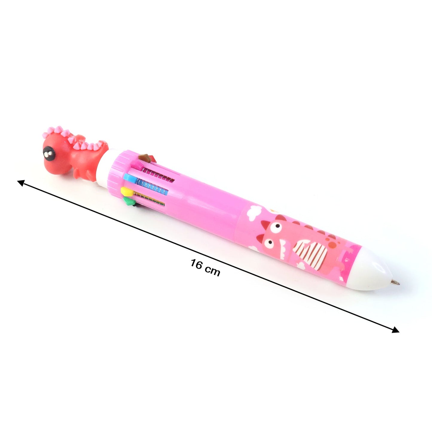 Detailed view of 10-in-1 design color pen with easy click selector