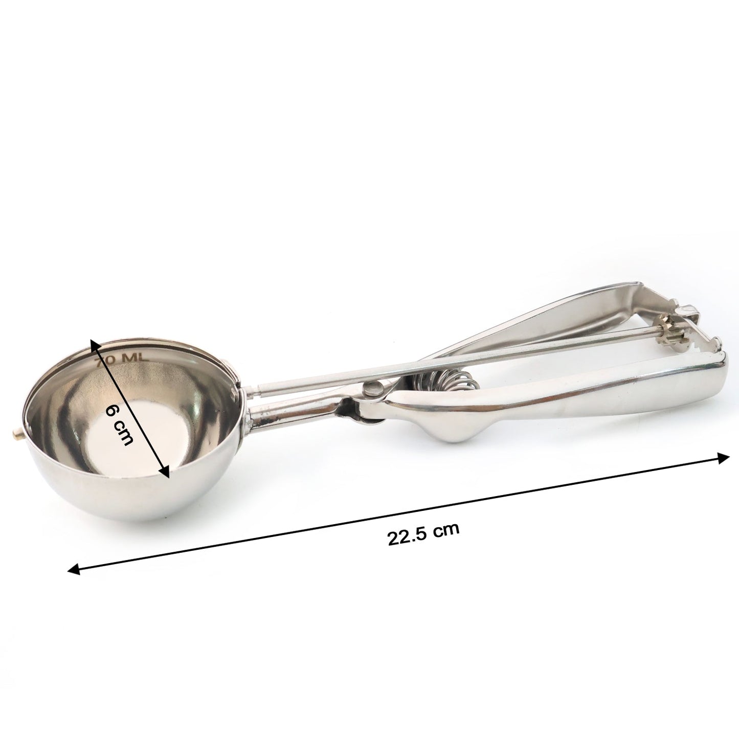 Ice cream scoop close-up showing trigger release design