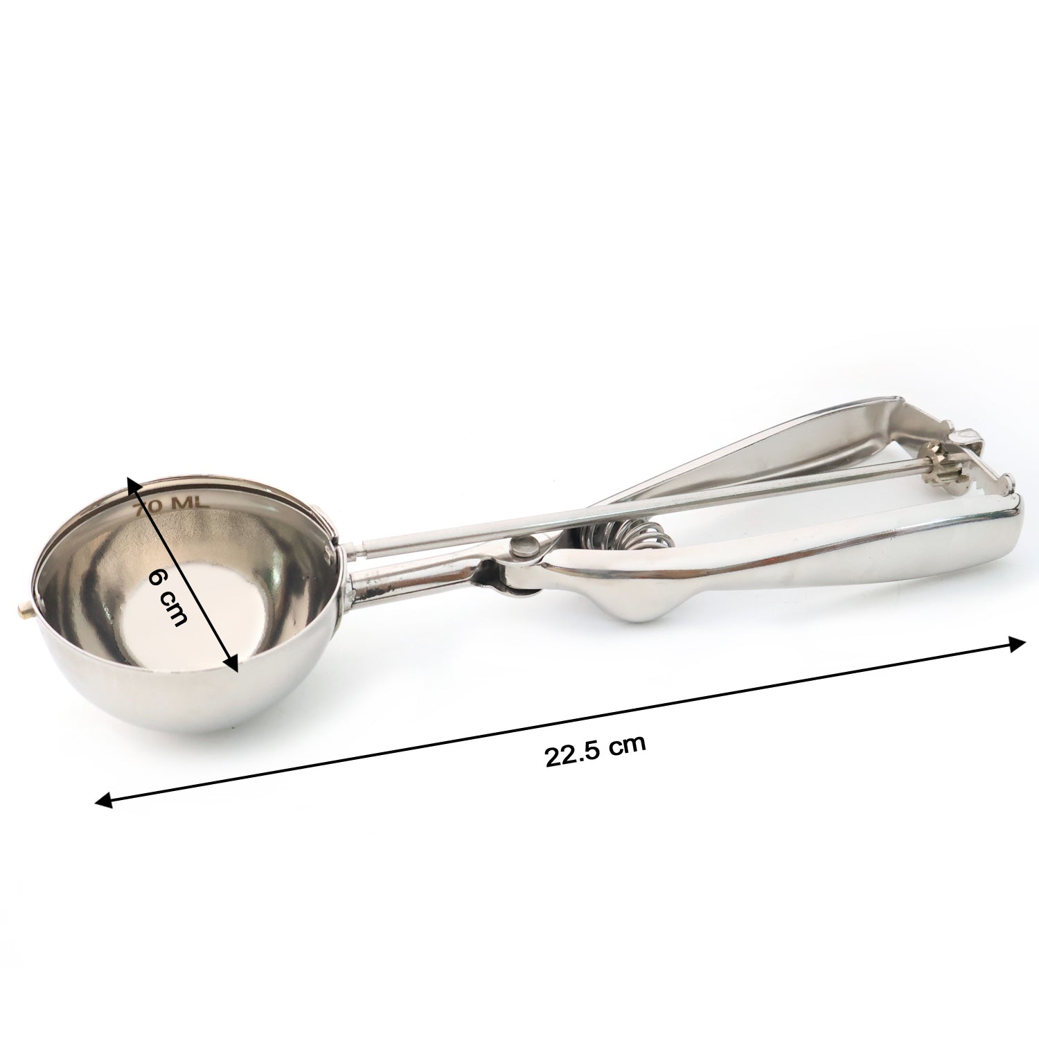 Ice cream scoop close-up showing trigger release design