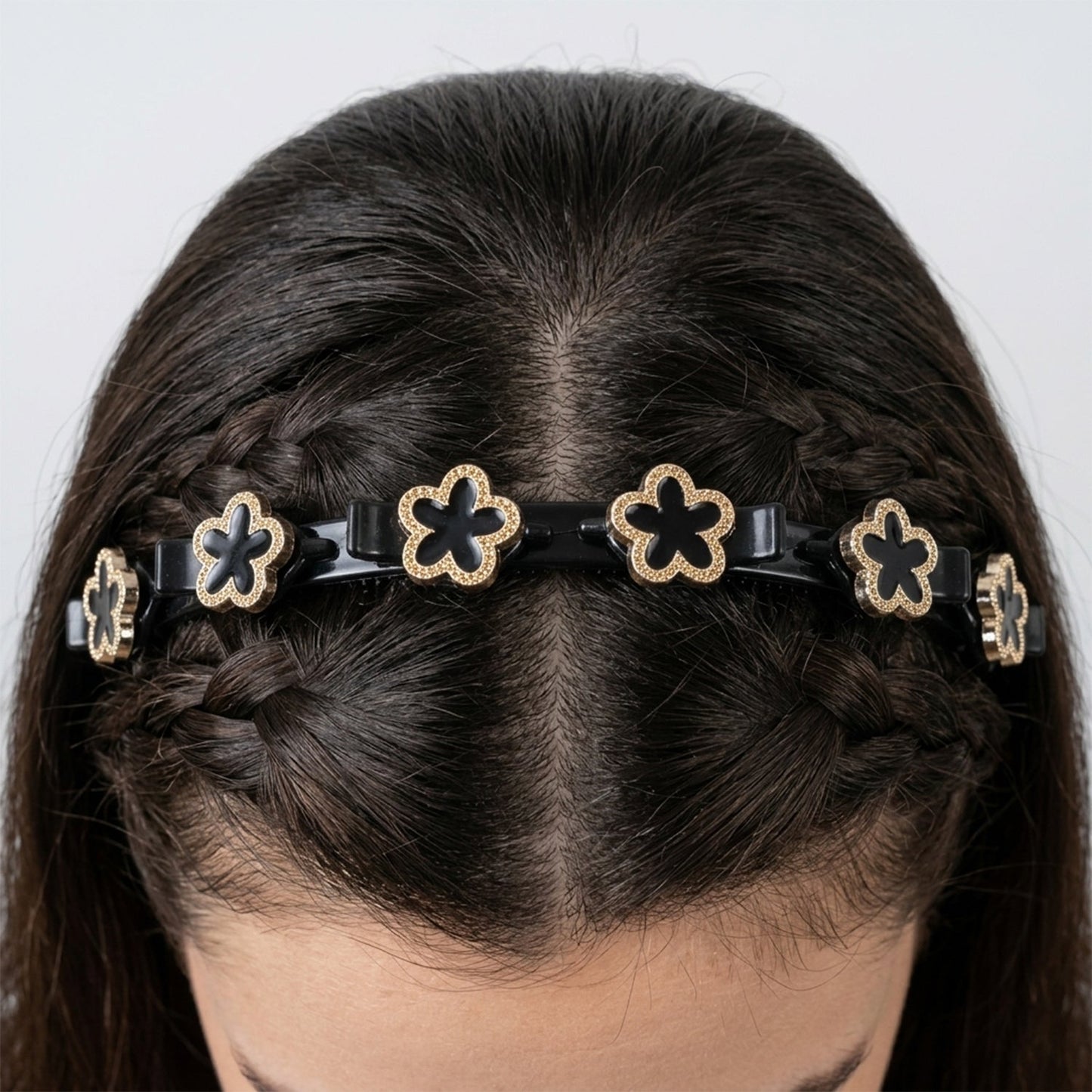 Fashionable headband accessory with floral embellishments for women