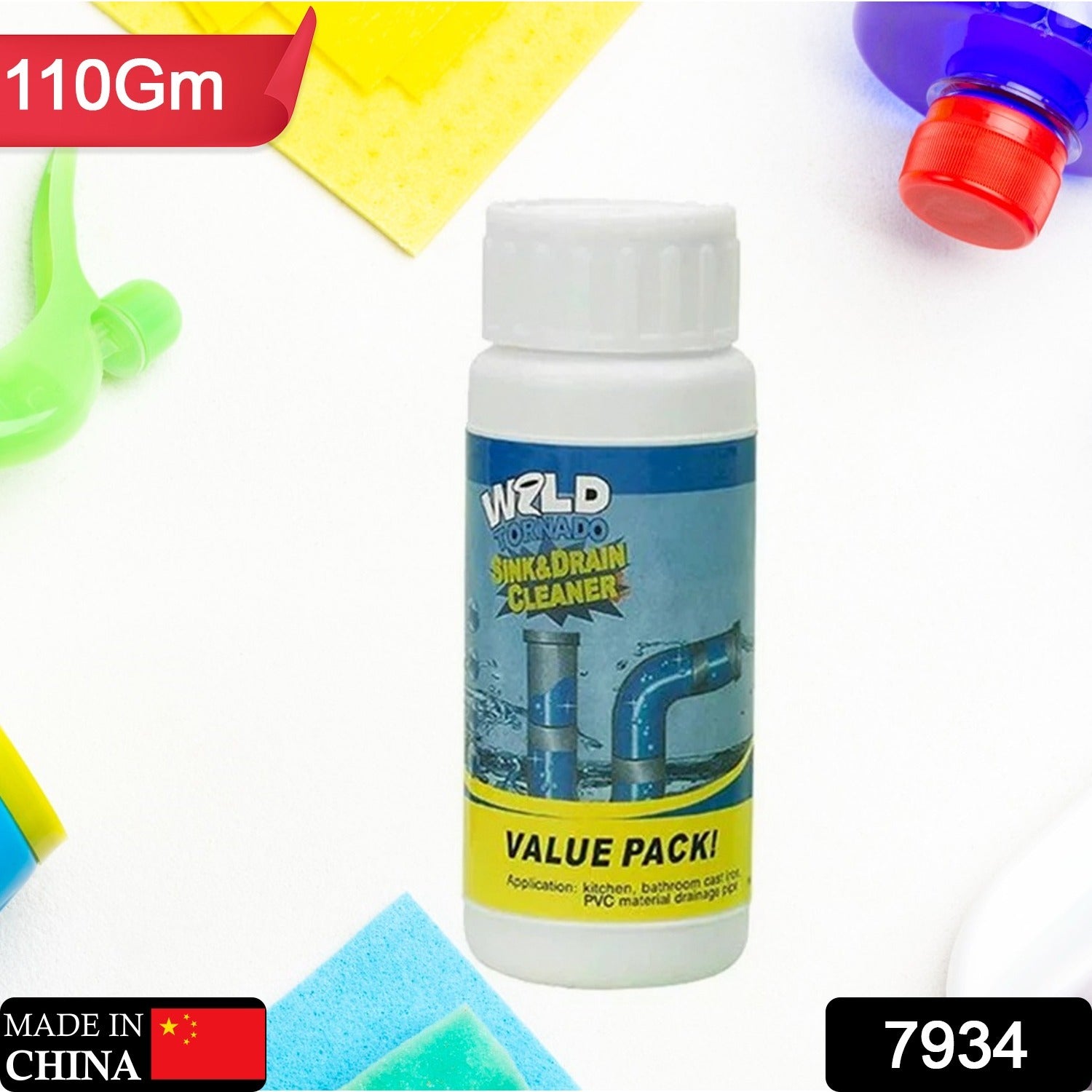 Chemical powder agent specifically designed for effective pipe dredging.