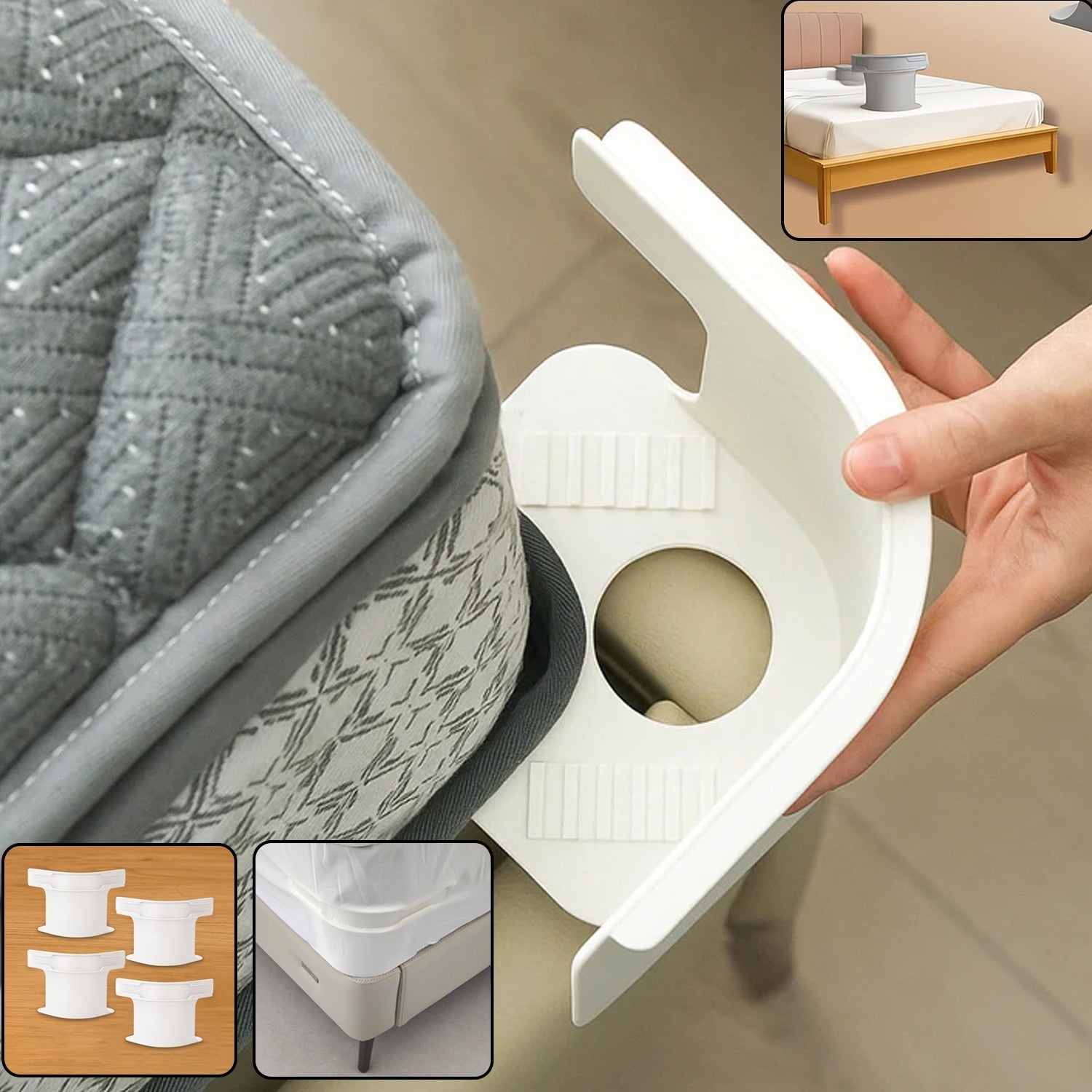 Plastic bed sheet holders providing strong grip and wrinkle-free mattress sheets