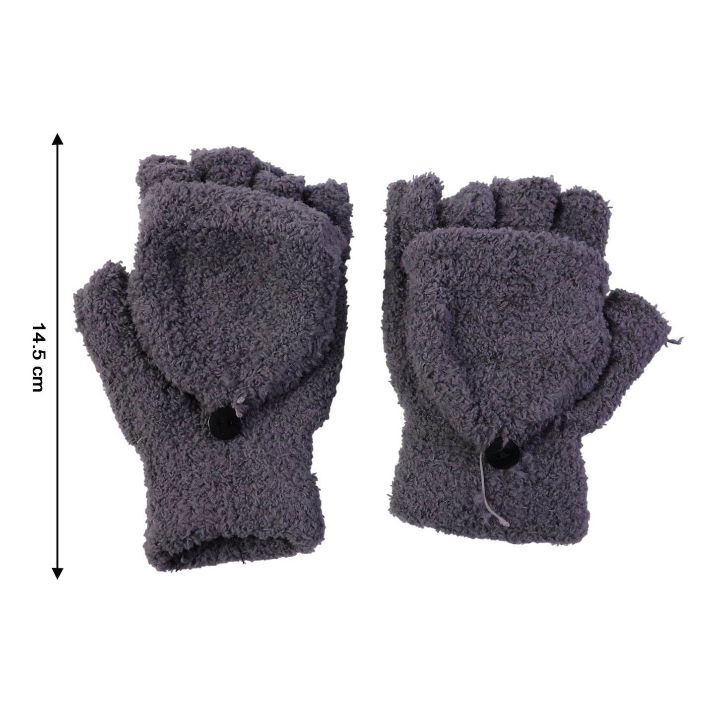 Winter fingerless gloves being worn during cold weather