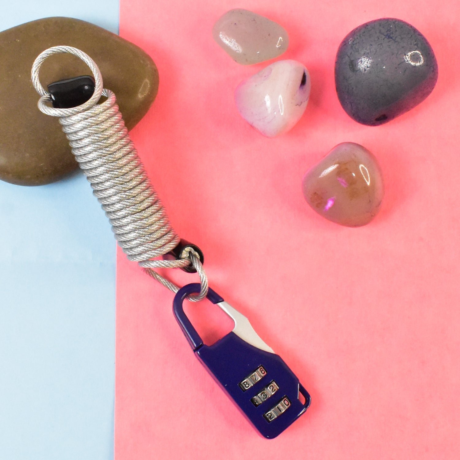 Versatile wire cable integrated in 3-digit combination security lock