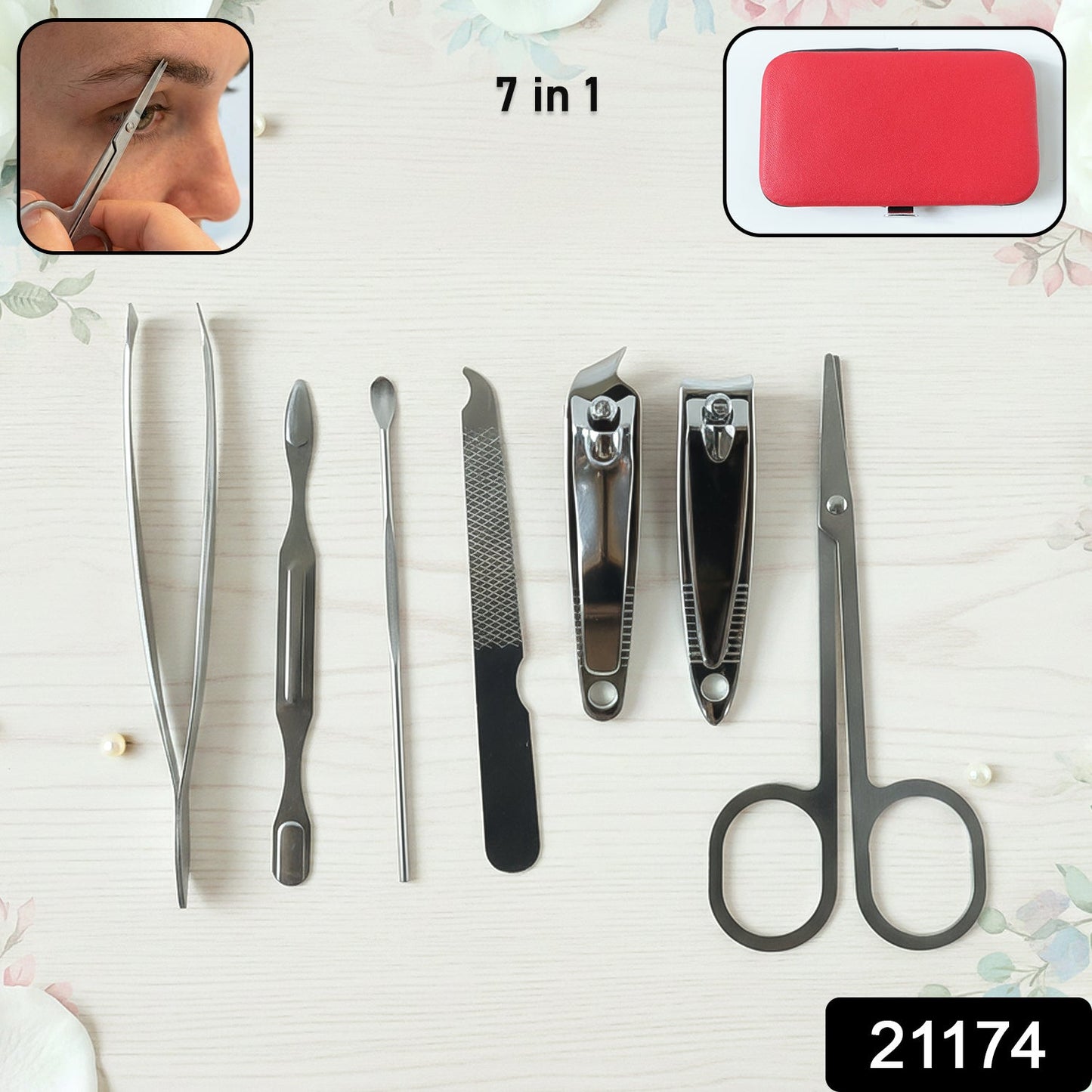 Nail care tool set neatly organized in a compact case for easy carrying