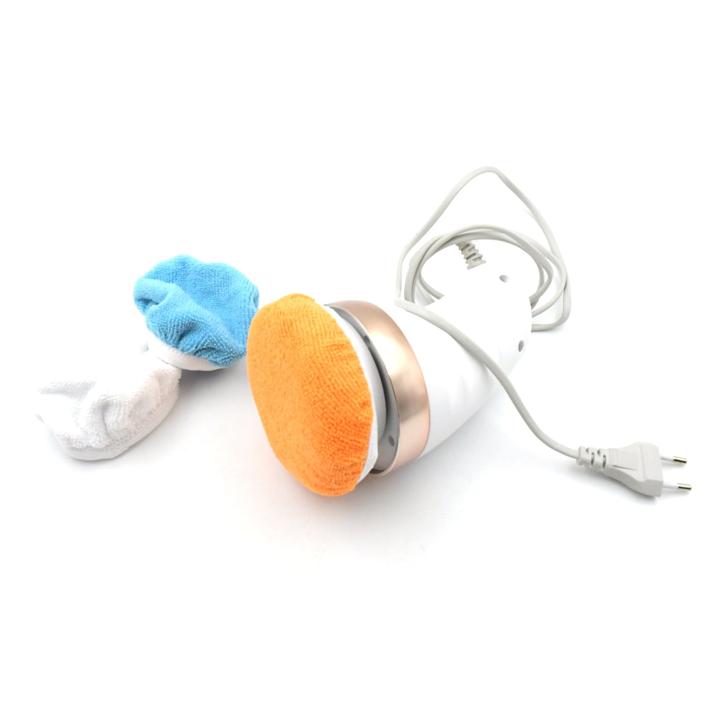 Close-up of the power plug and cable for the adjustable speed massager.
