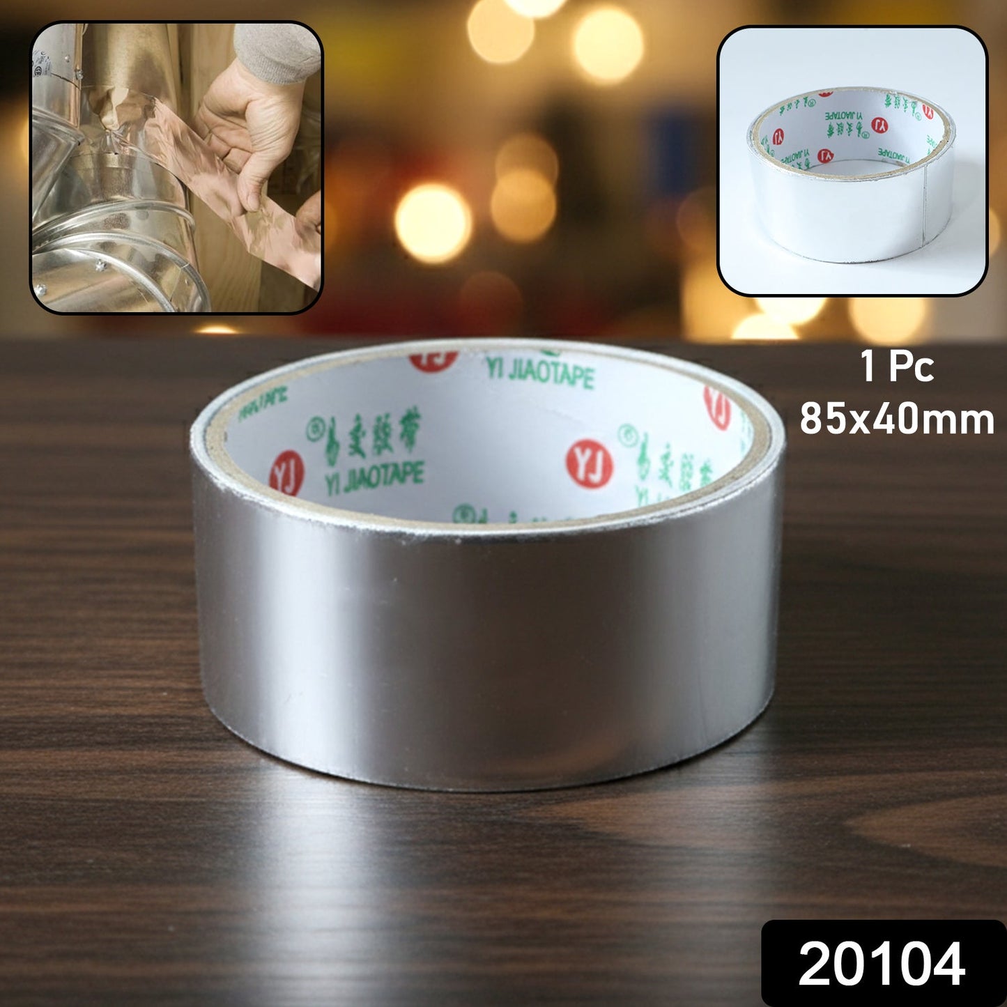 Aluminium foil adhesive tape roll ideal for sealing and repair tasks