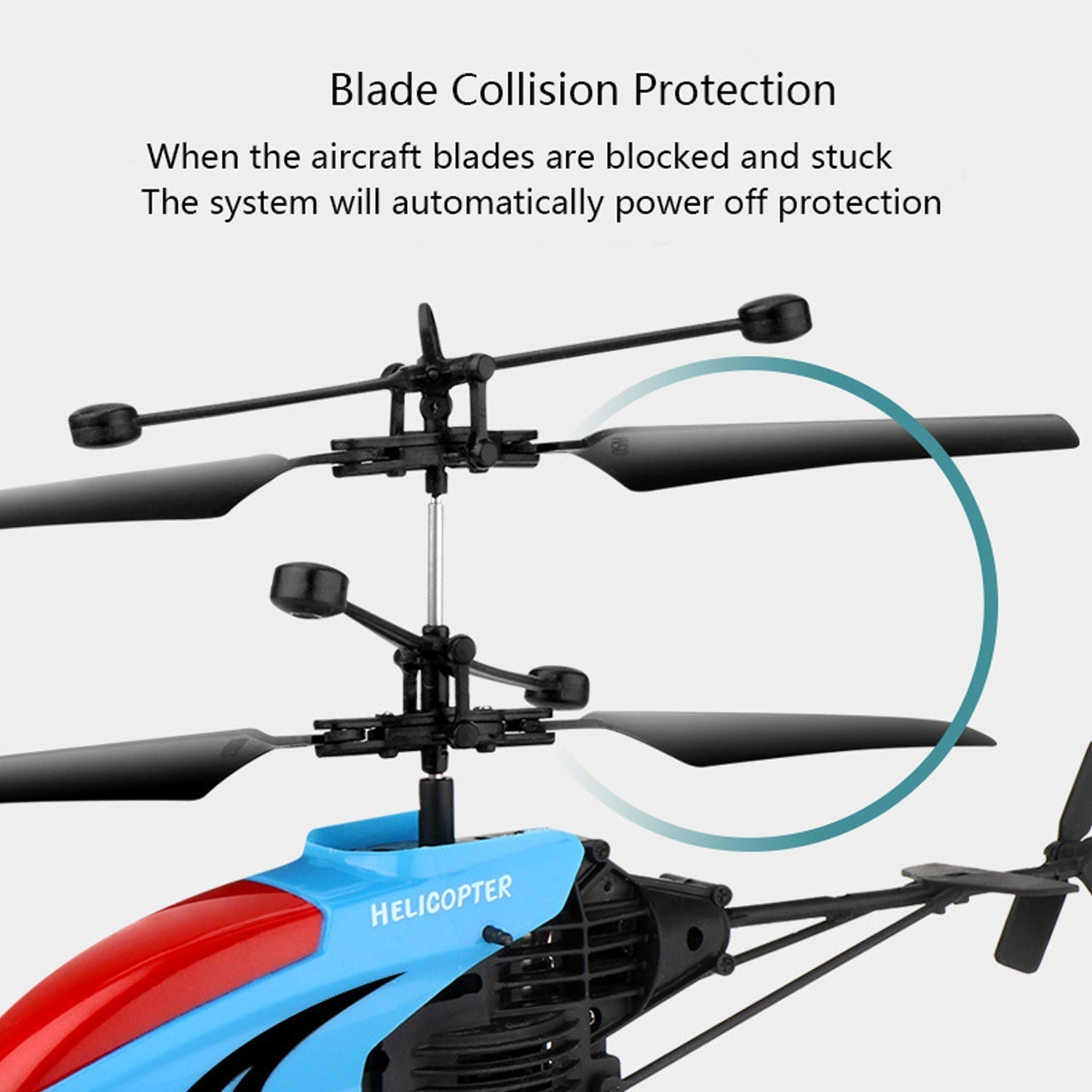 Side view of the Remote Control Helicopter, revealing its compact size and aerodynamic design.