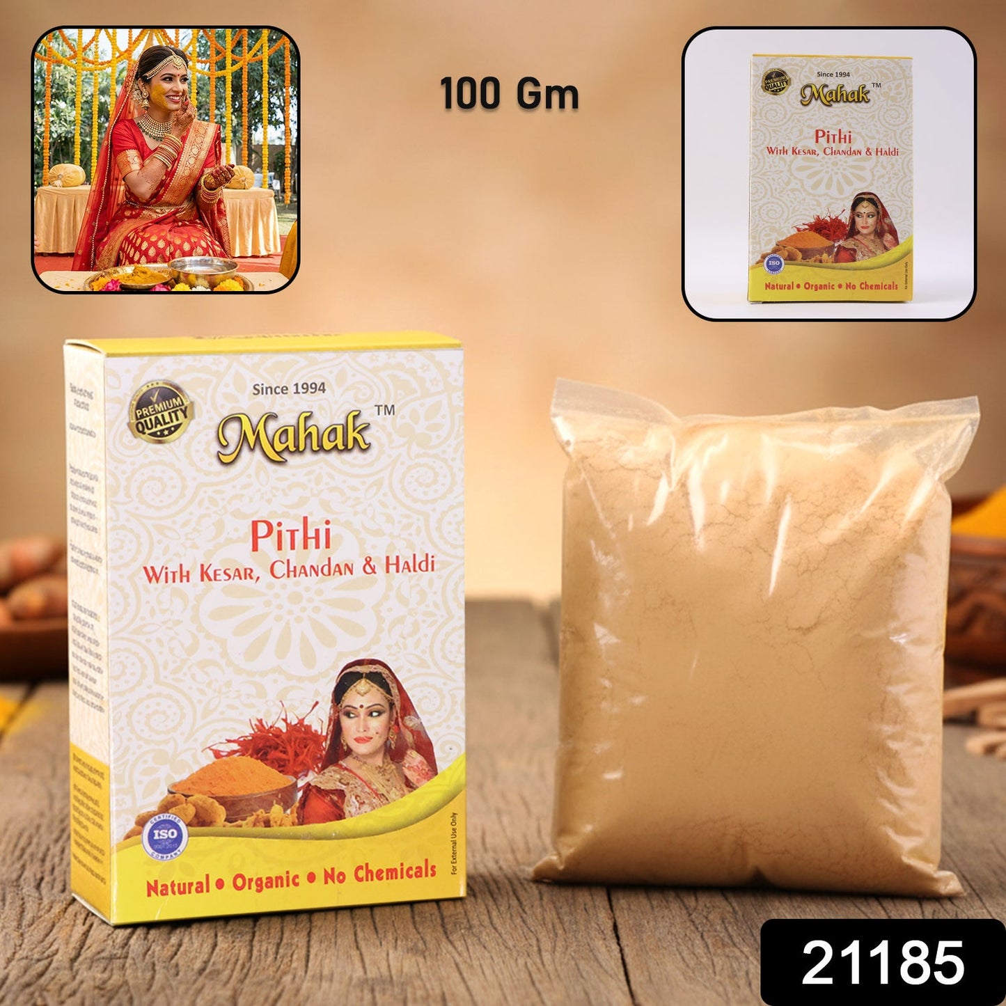 Traditional mahak pithi ceremony herbal cleansing powder