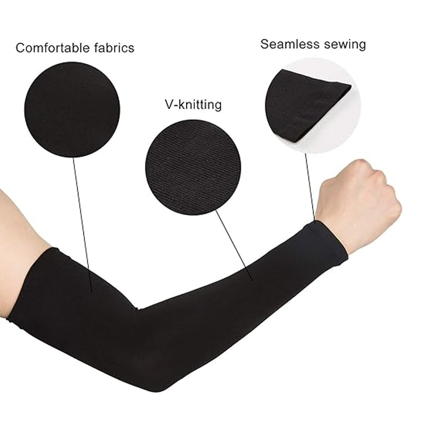 Side view of sport elbow brace compression sleeve on arm