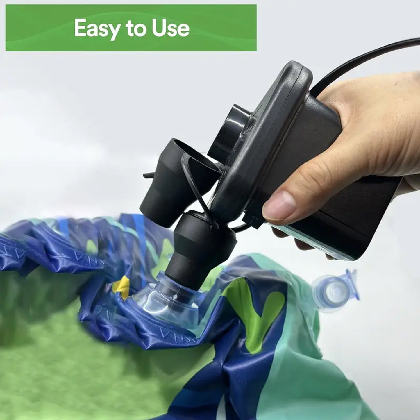 Comparison shot showing inflatable car mattress folded versus inflated