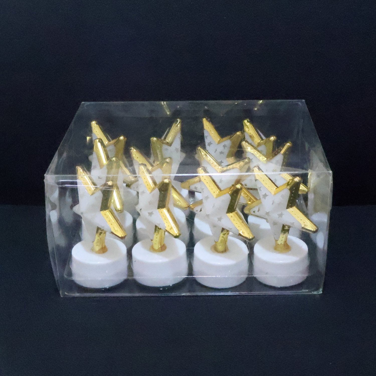 Star shaped LED candle in plastic casing, flameless and safe for home use