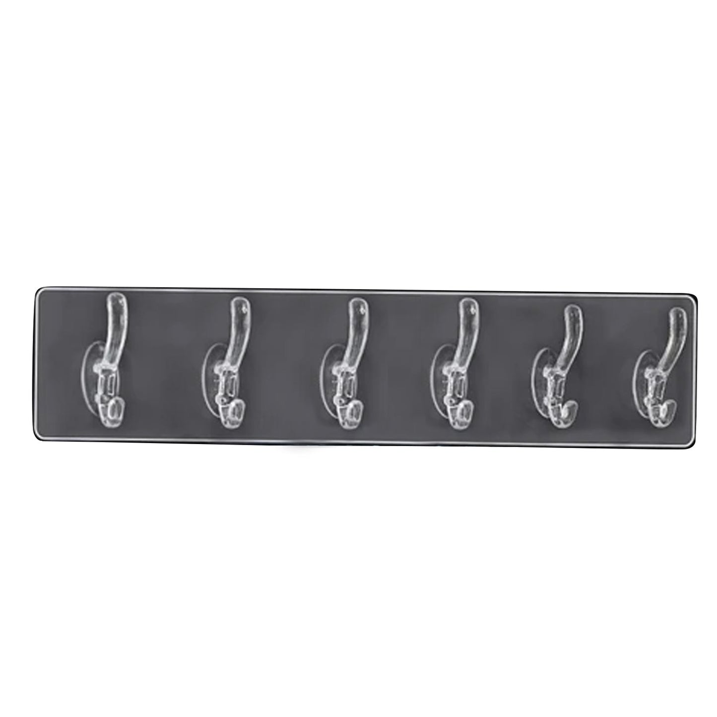 Stylish hooks rail placed in a bedroom, neatly organizing clothes and accessories.