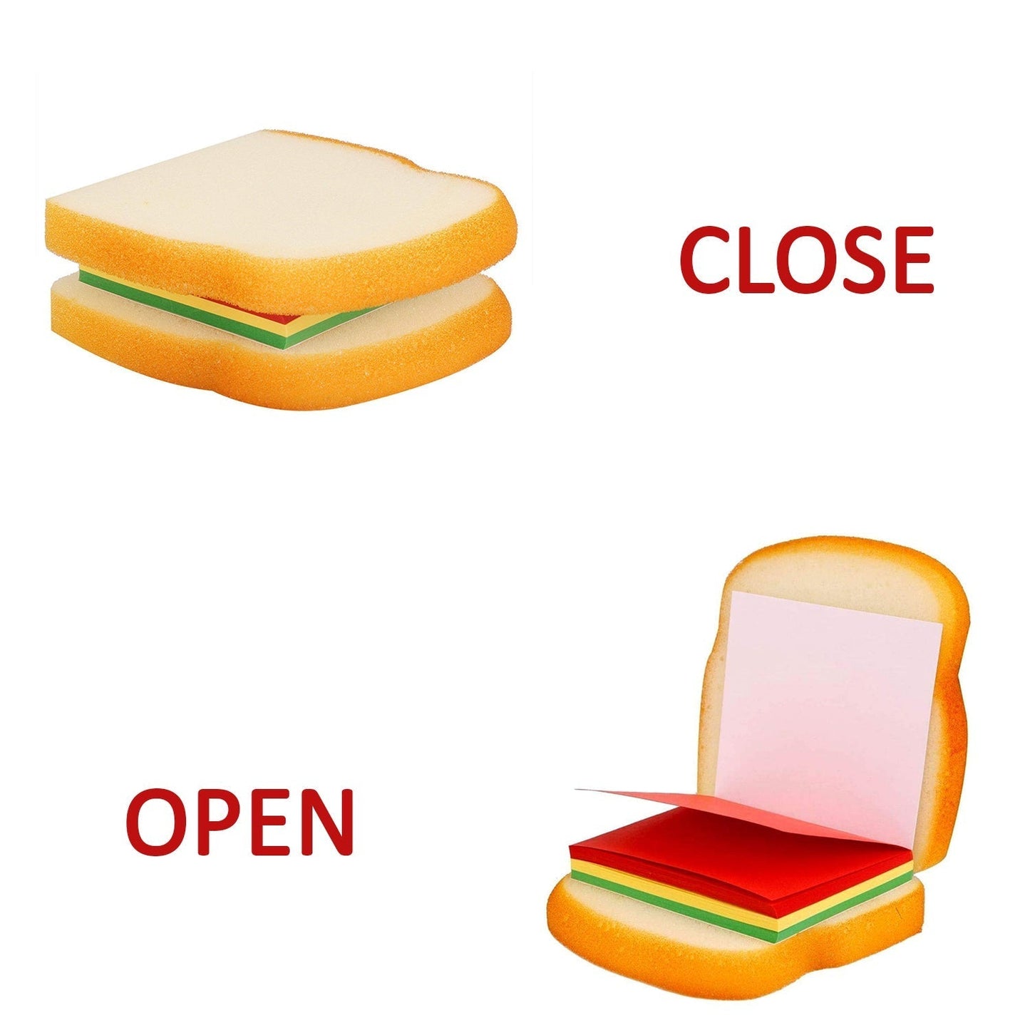 Back view of the sandwich sticky notes, showcasing compact design.