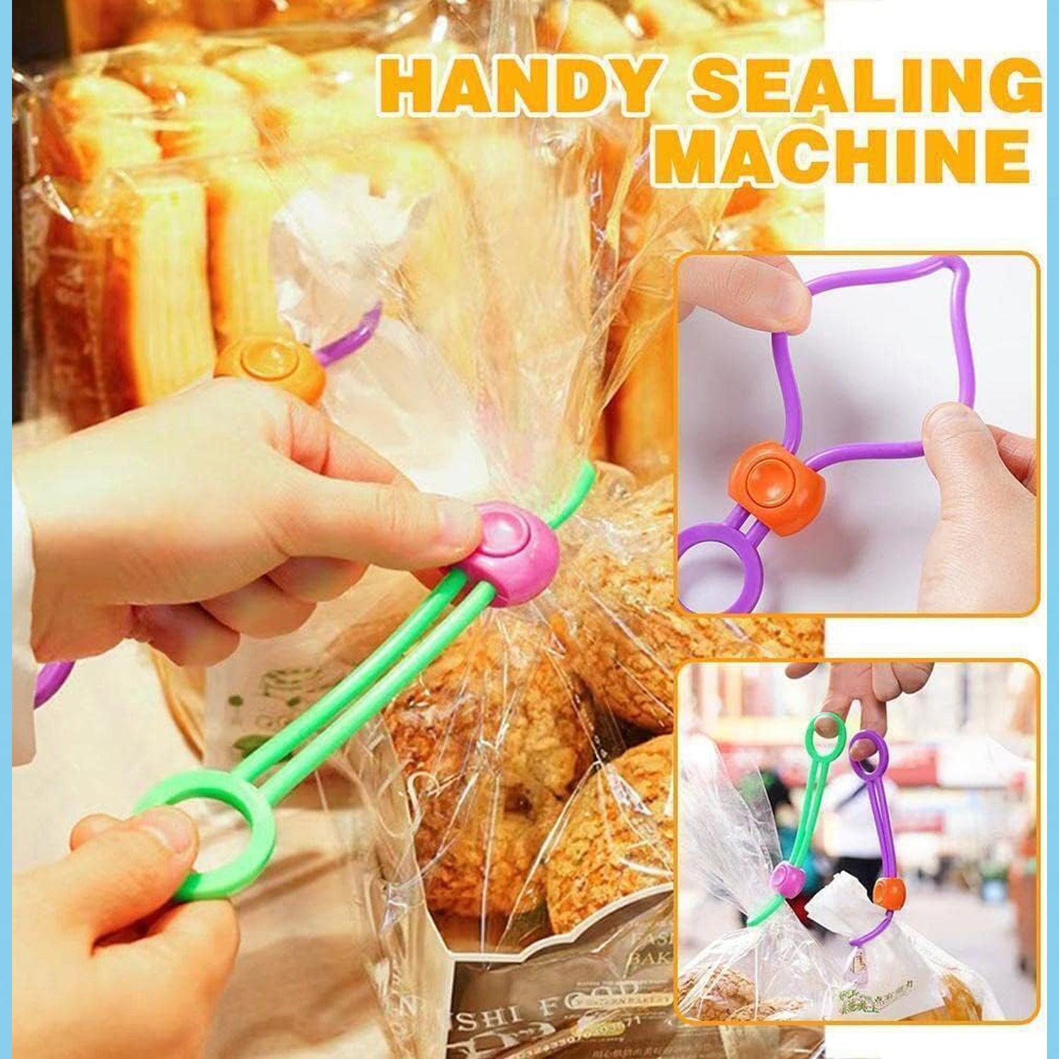 Silicone clips arranged neatly for convenient storage