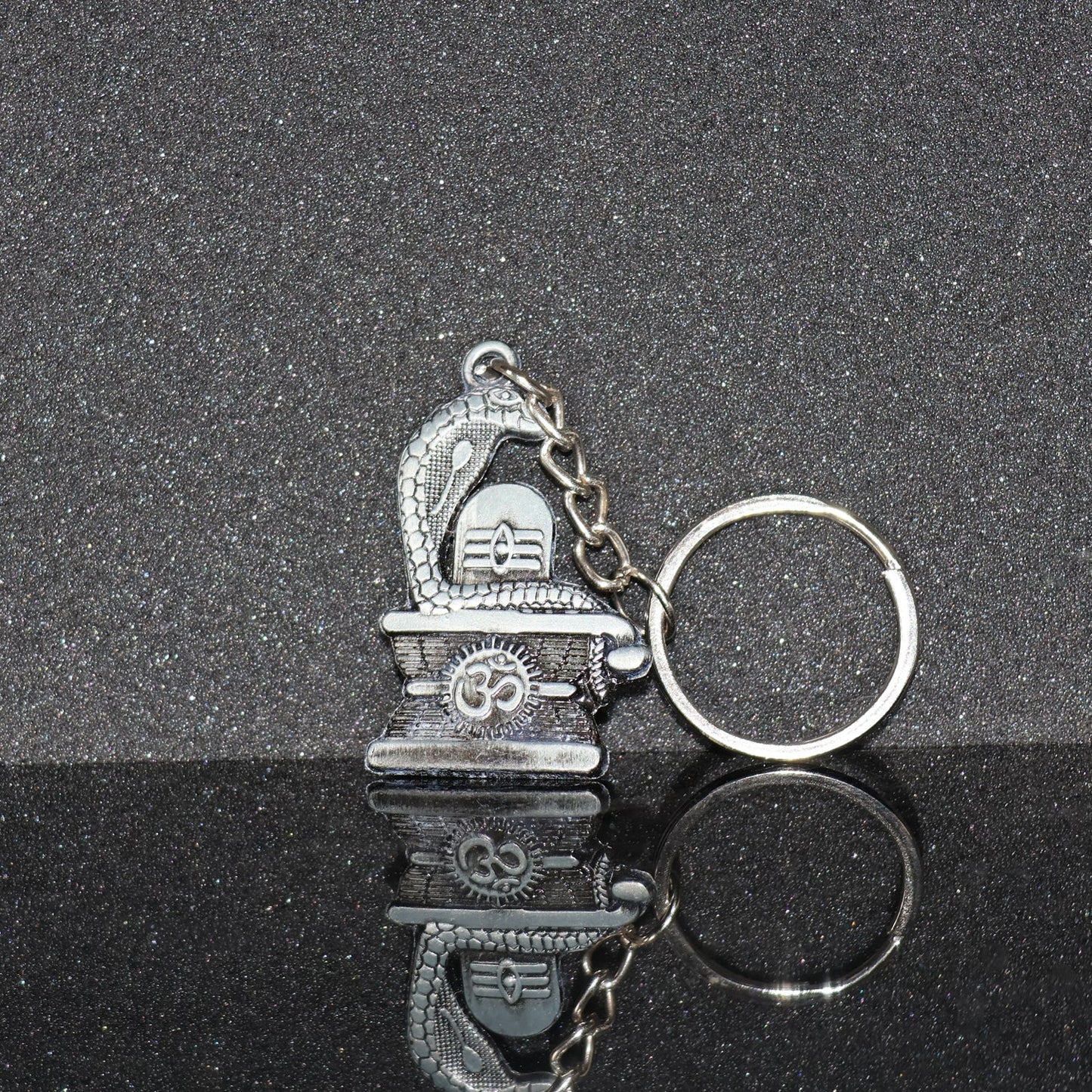 Antique finish Shivling and Trishul keychains for keys