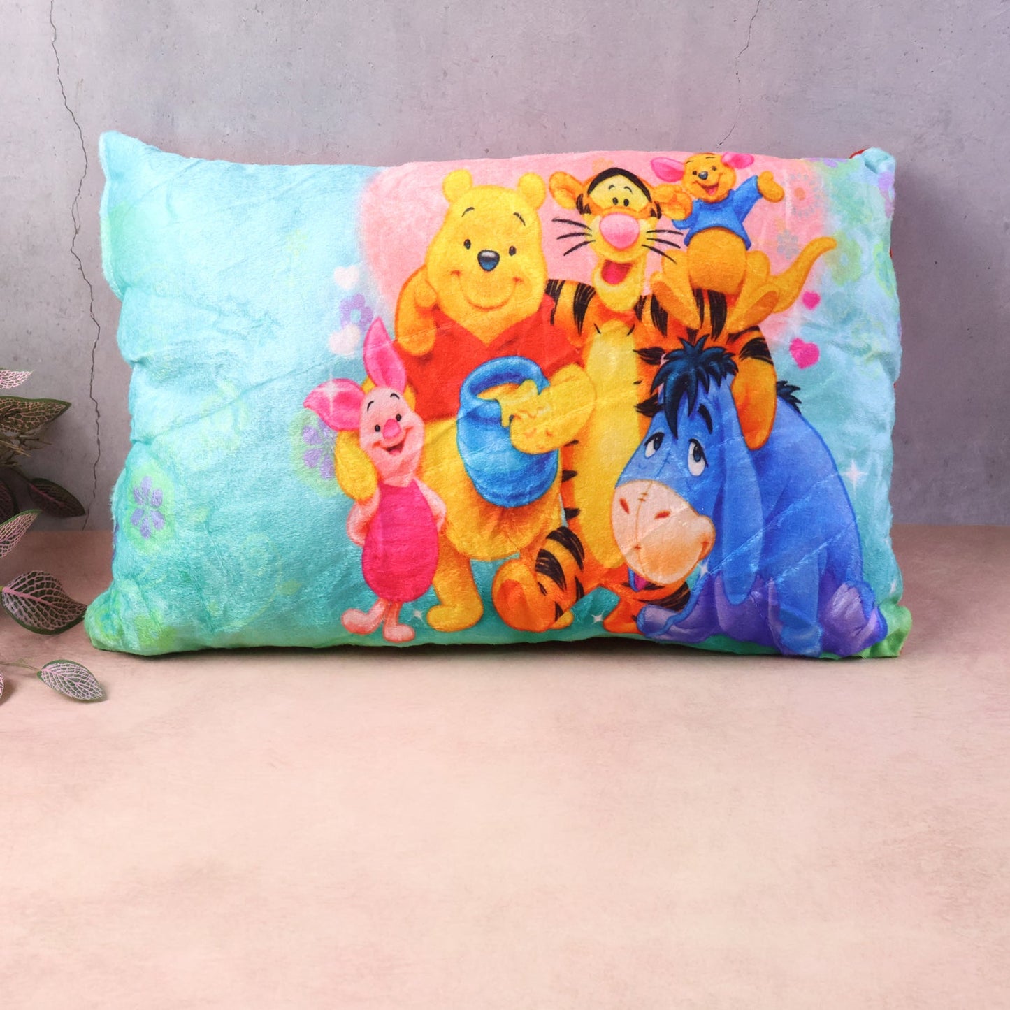 Soft kid's pillow featuring cartoon character print