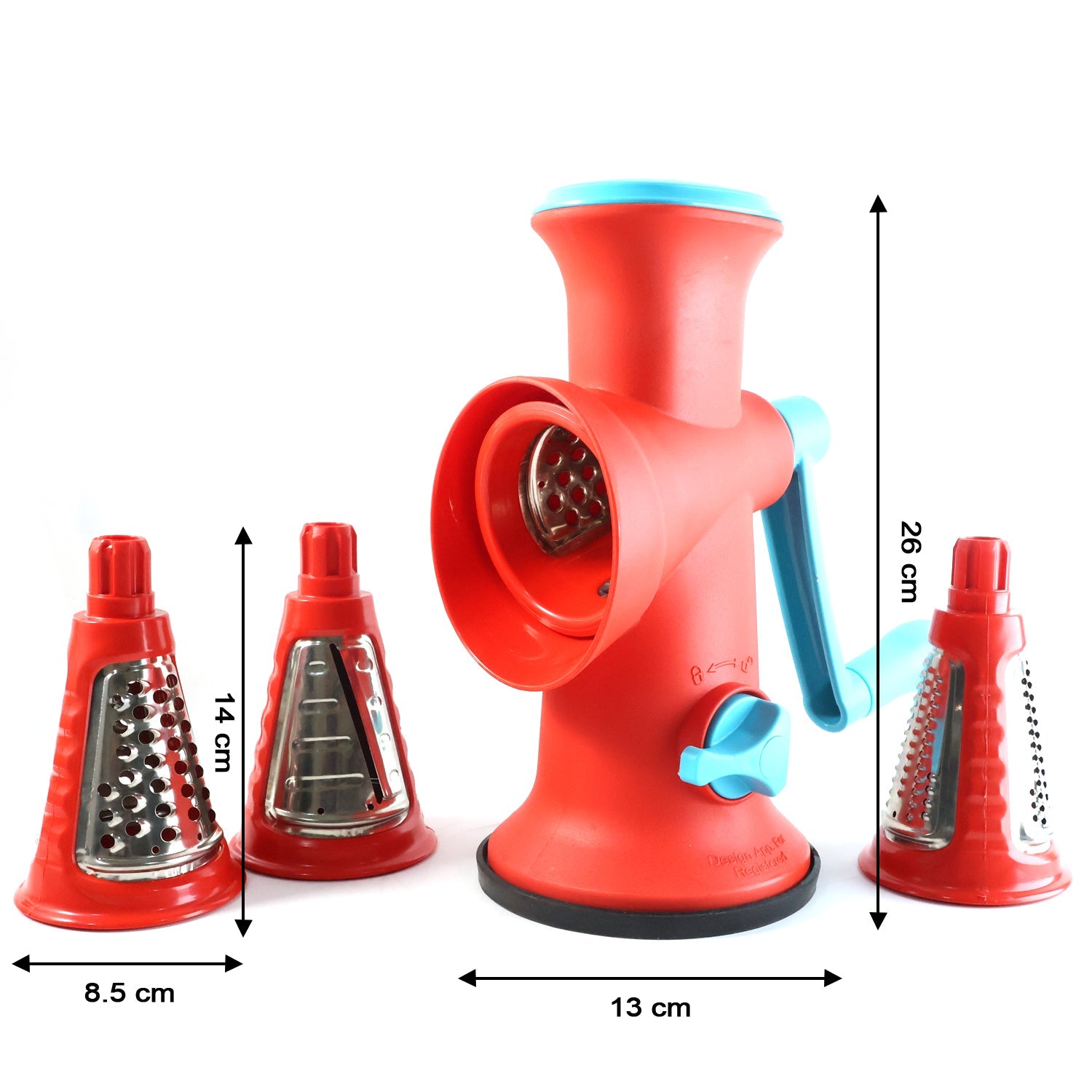 Rotary grater used for grating vegetables and cheese safely