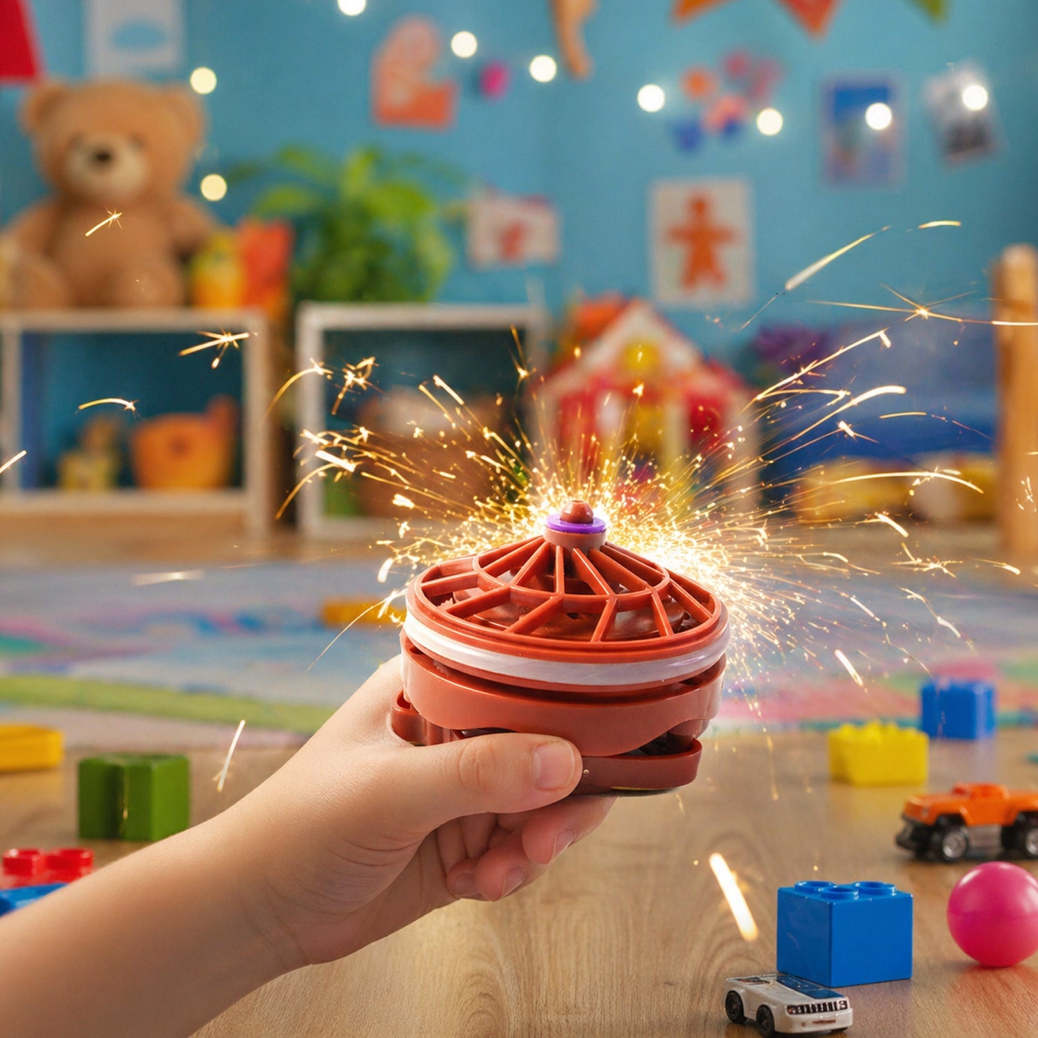 Kids battle top toy with high-speed spin