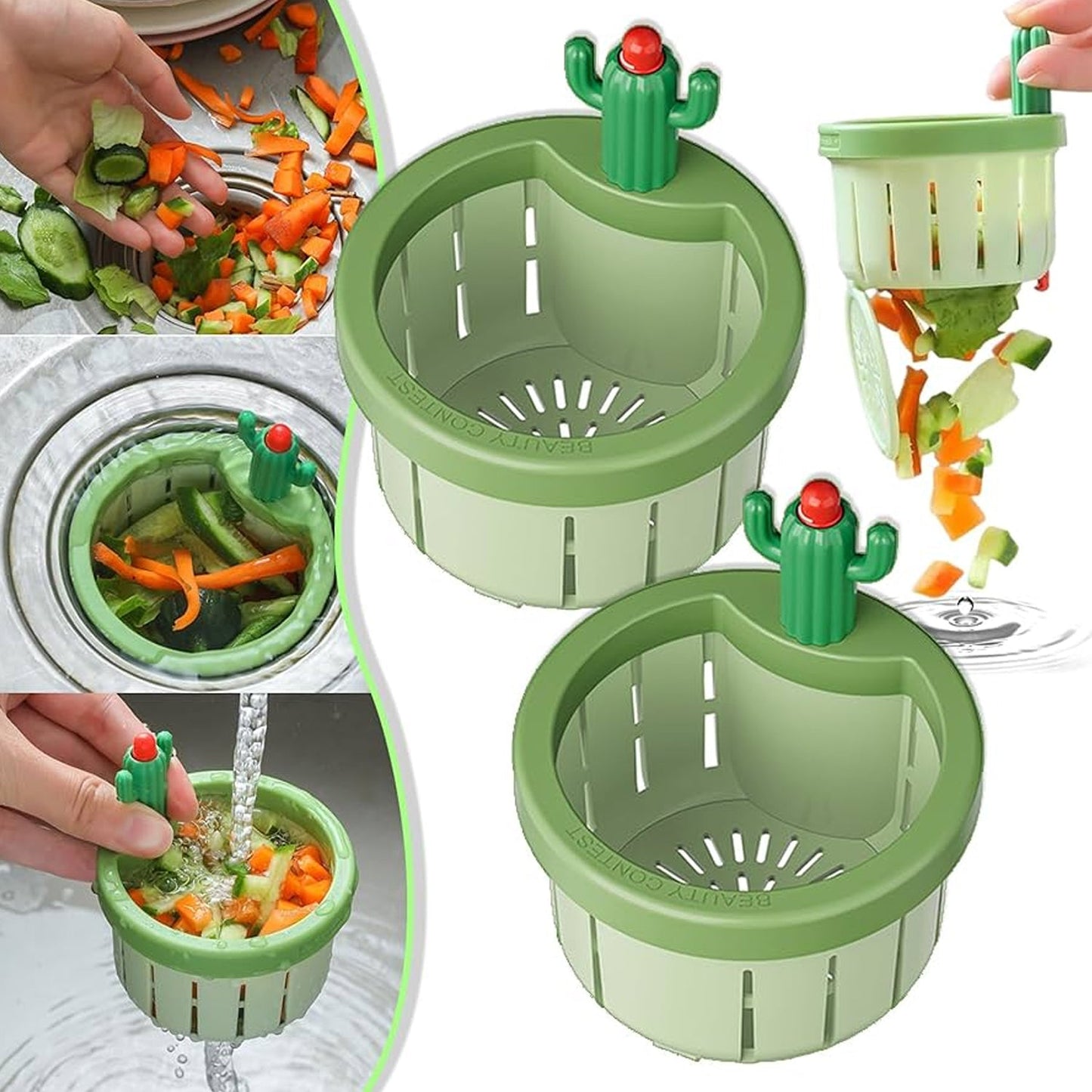Durable plastic Kitchen Sink Drain Strainer for effective clog prevention.