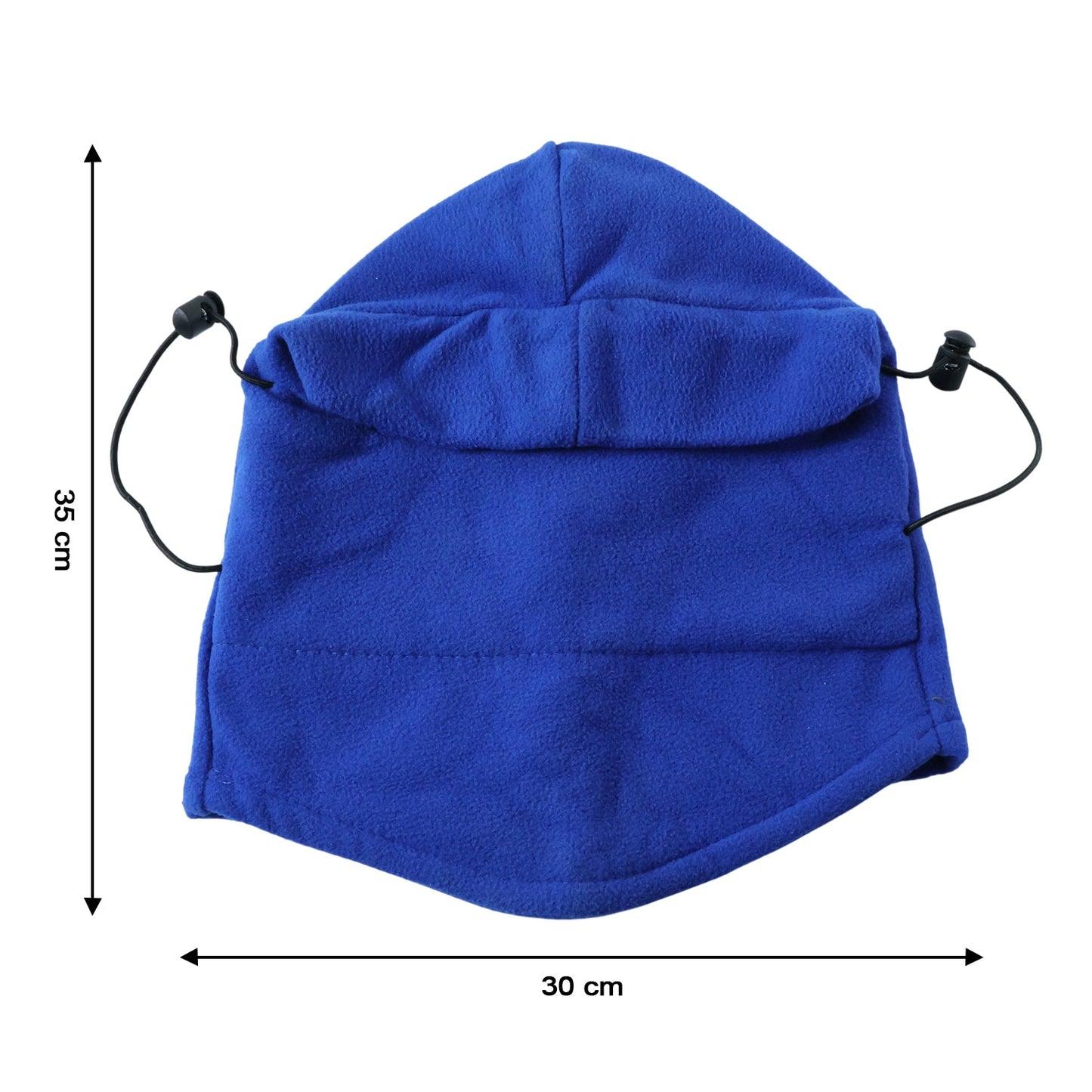 Neutral fleece winter face cover folded, showing fabric texture