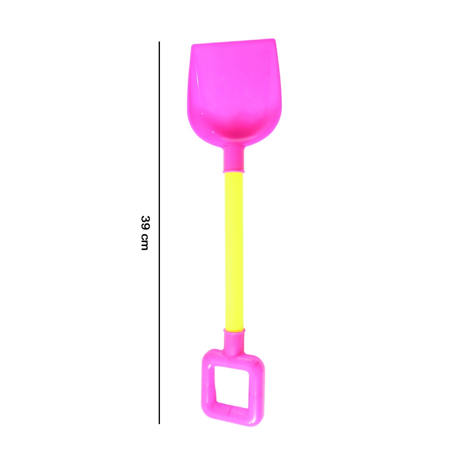 Detail of comfortable handle grip on kids beach sand shovel