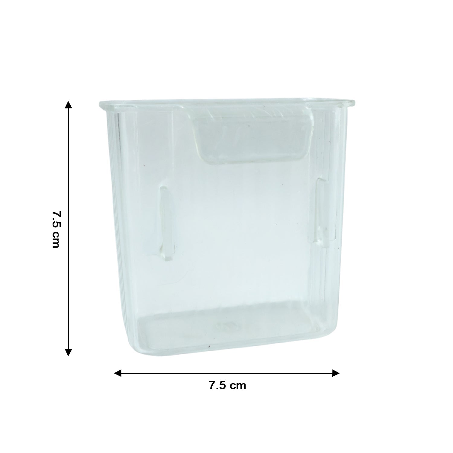 Side view of transparent Mini Rack-Mount Storage Box for home organization