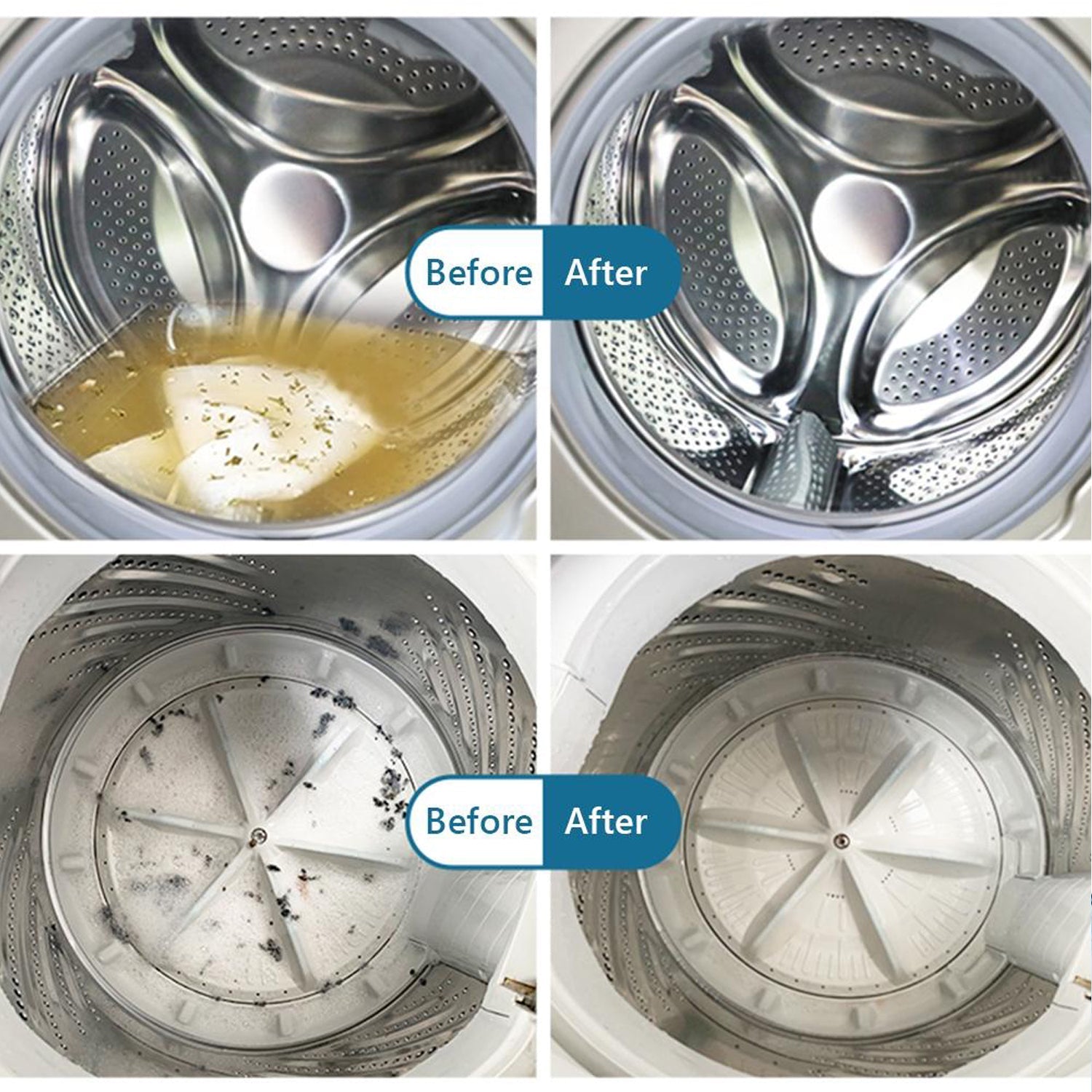 Deep cleaning powder for all types of washing machines.