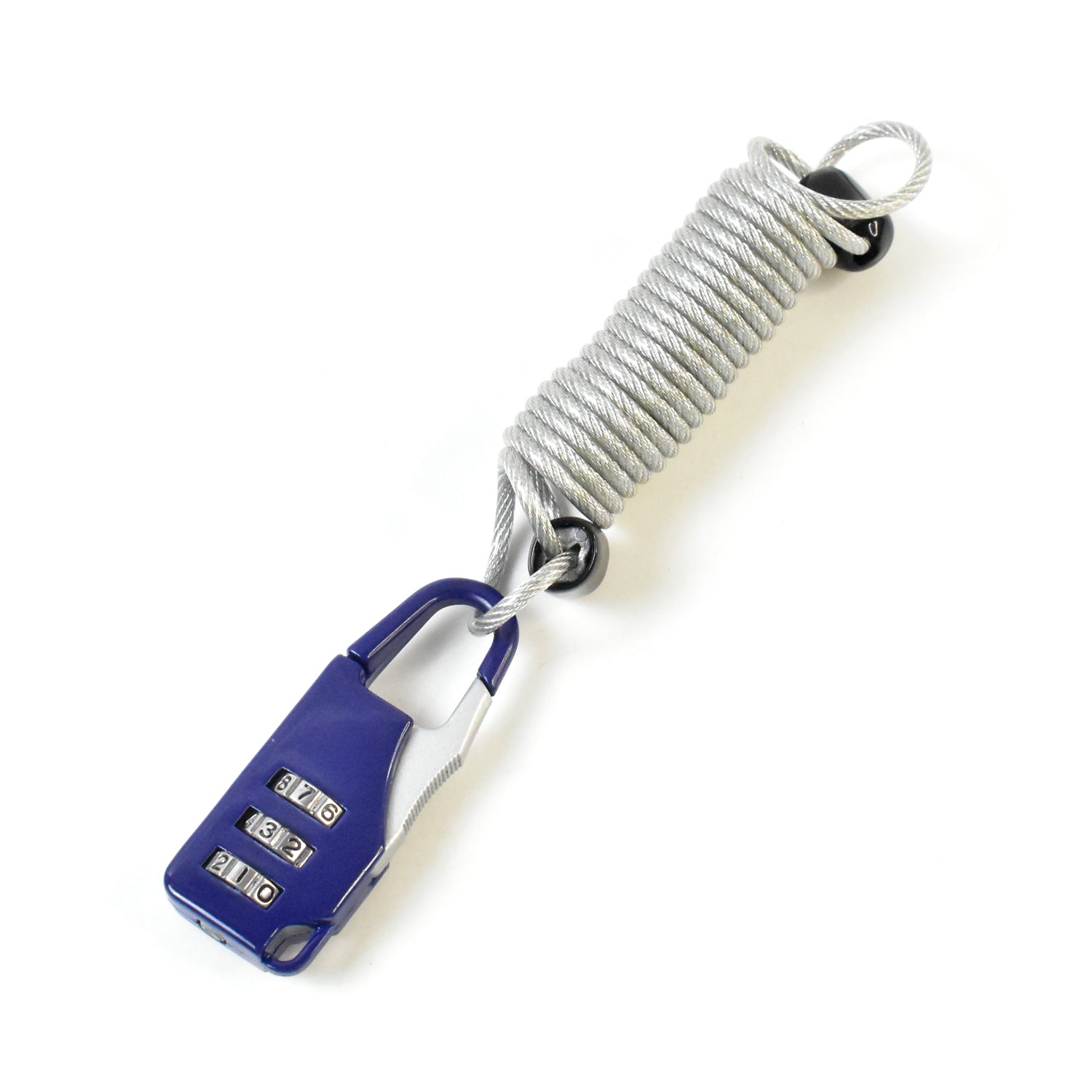 3-digit combination padlock securing travel luggage