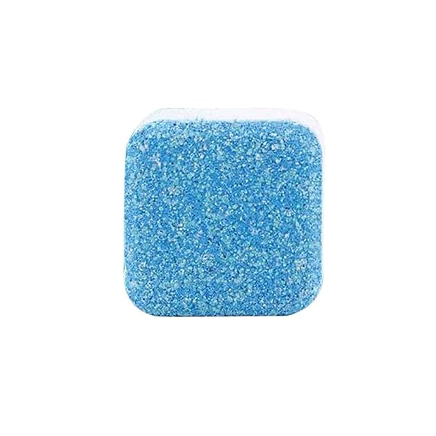 Lavender-scented washing machine cleaner tablet dissolving.