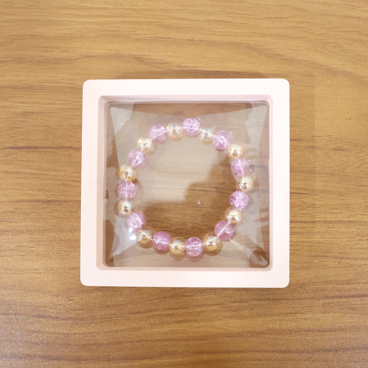 Stylish dual-tone crystal beaded stretch bracelet perfect for gifting