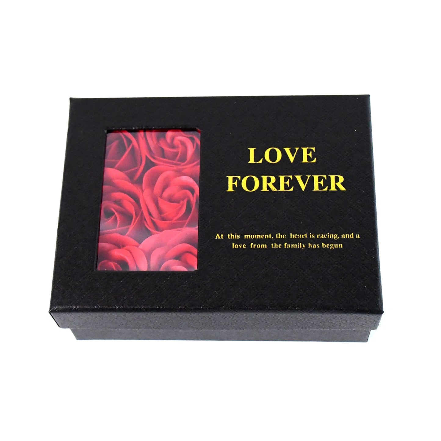 Blossom Heart box with delicate soap roses and love message necklace