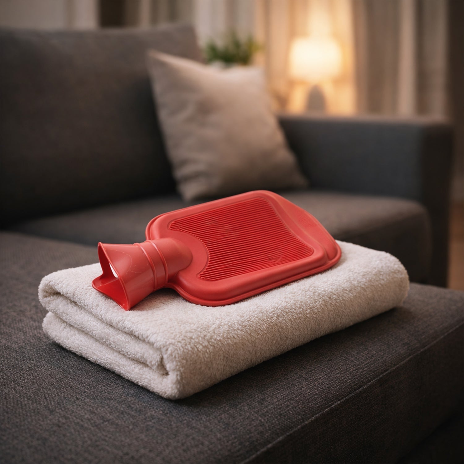 Reusable rubber hot water bag suitable for hand and foot warming